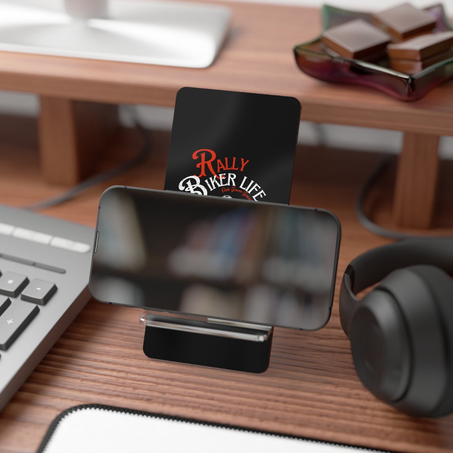 Rally Biker Life, Cell Phone Stand for Desk or Nightstand