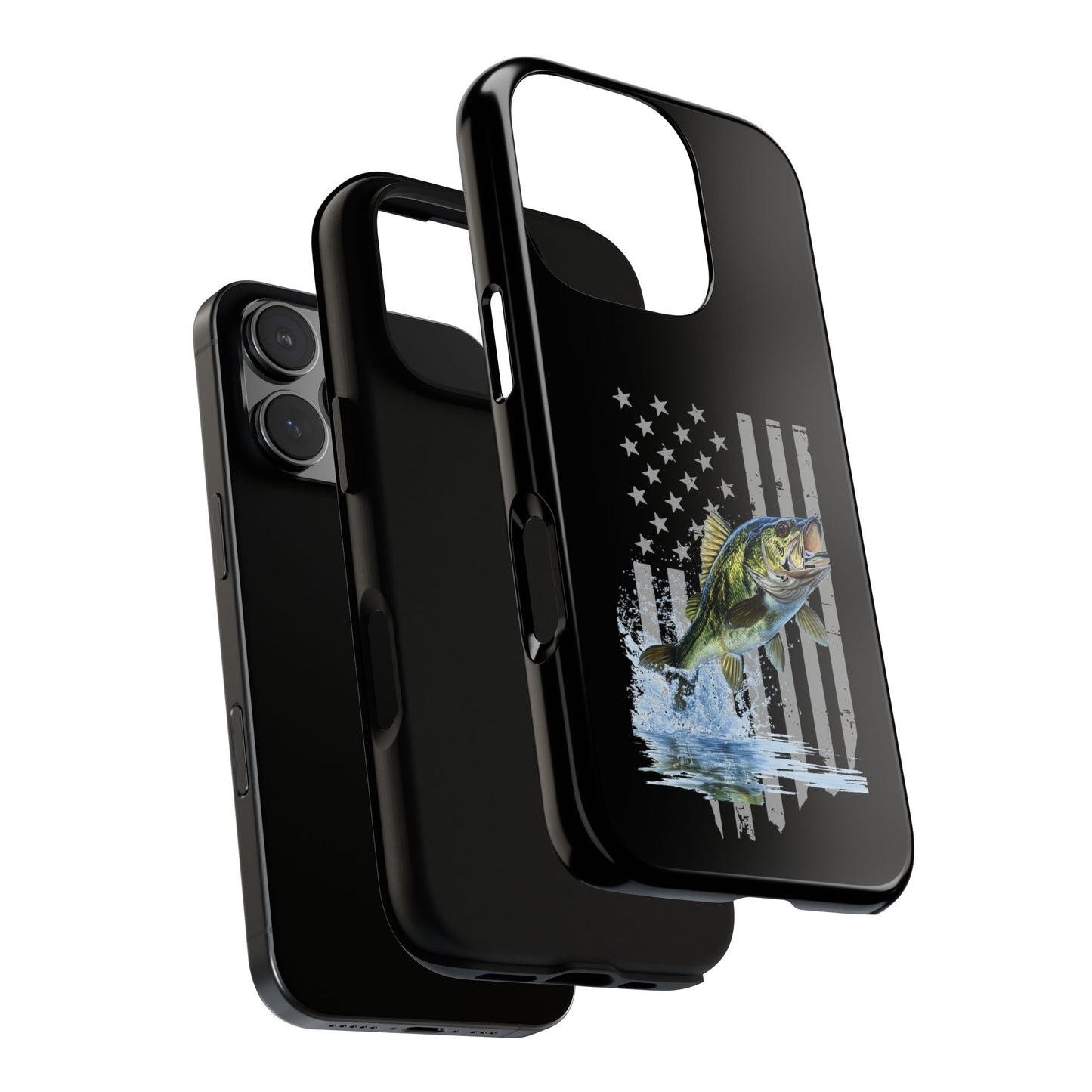 Cell Phone Case | Largemouth Bass with Distressed Flag | For iPhone, Samsung Galaxy, and Google Pixel