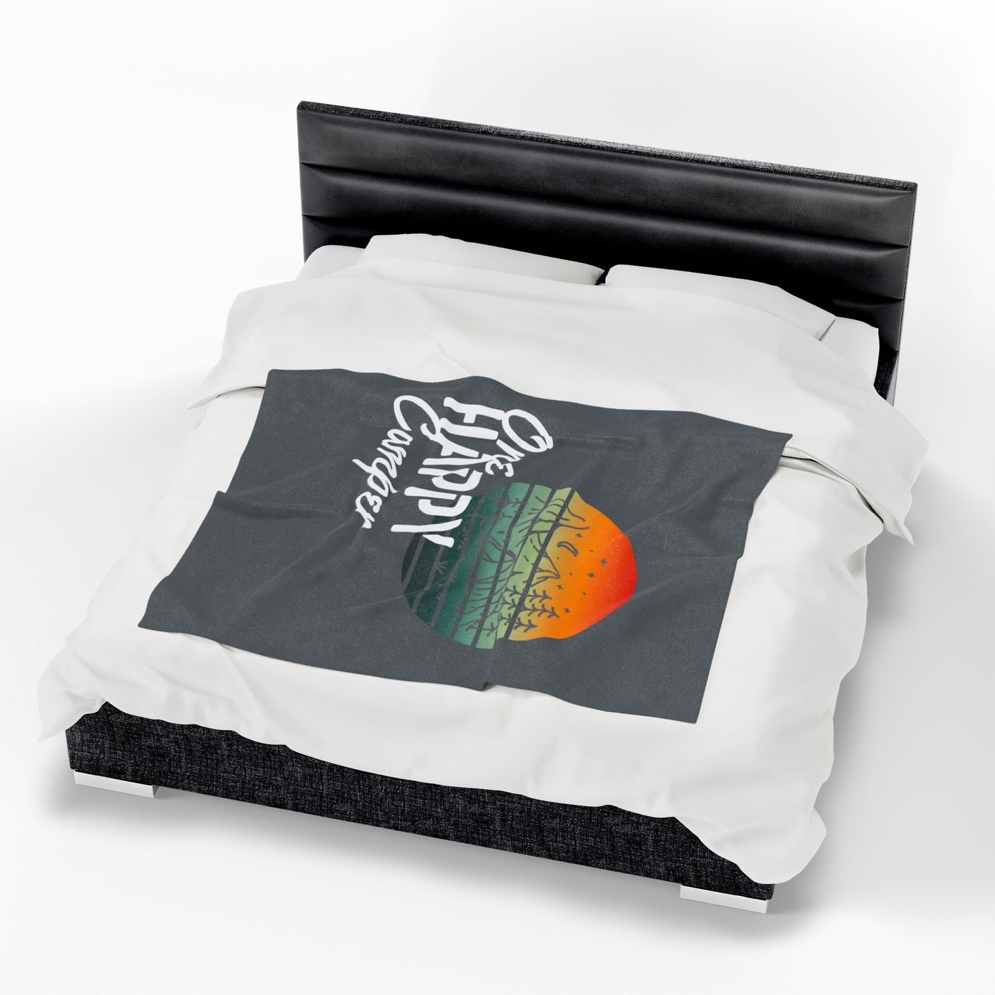 Velveteen Plush Blanket - One Happy Camper