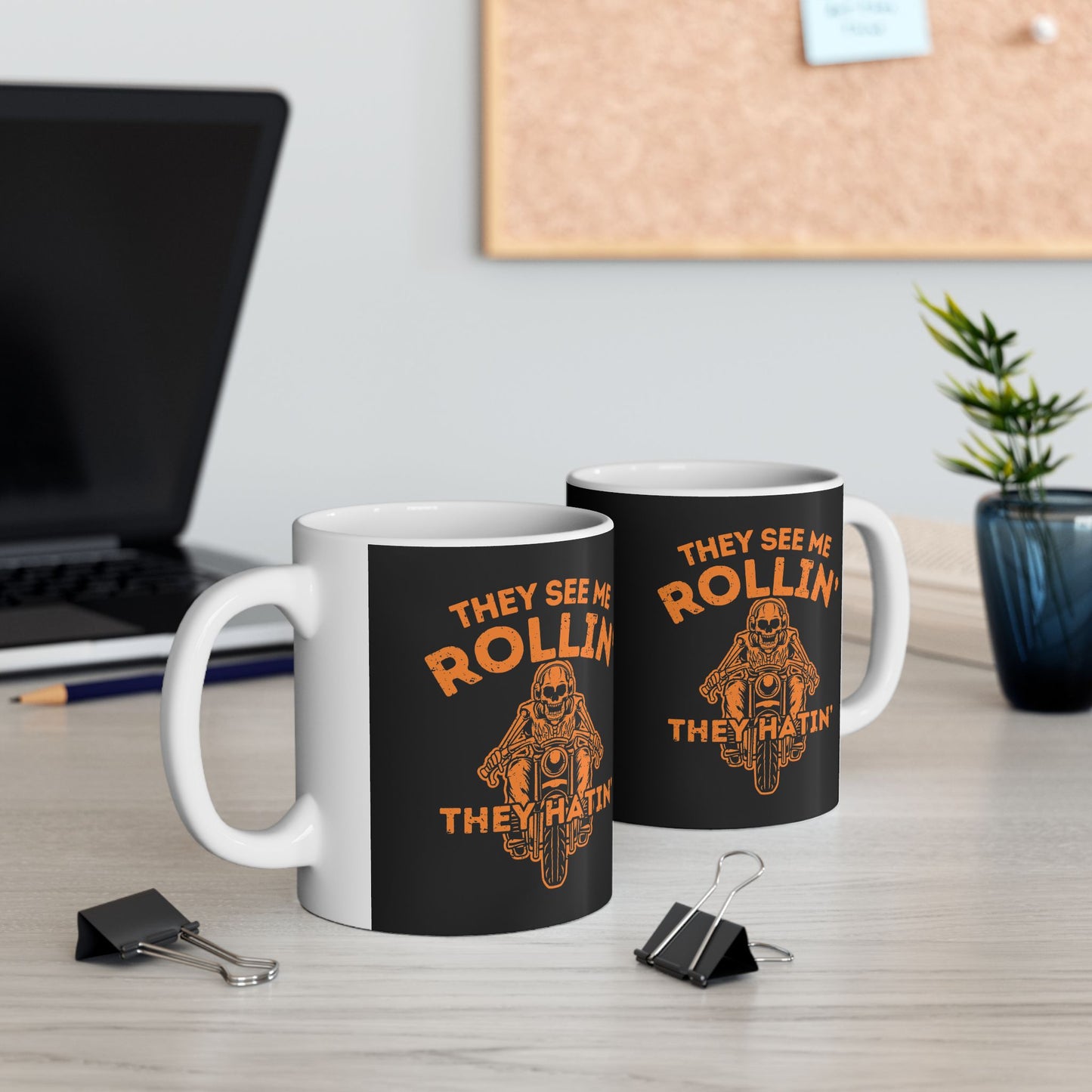 Coffee Mug - They See Me Rollin They Hatin Motorcycle