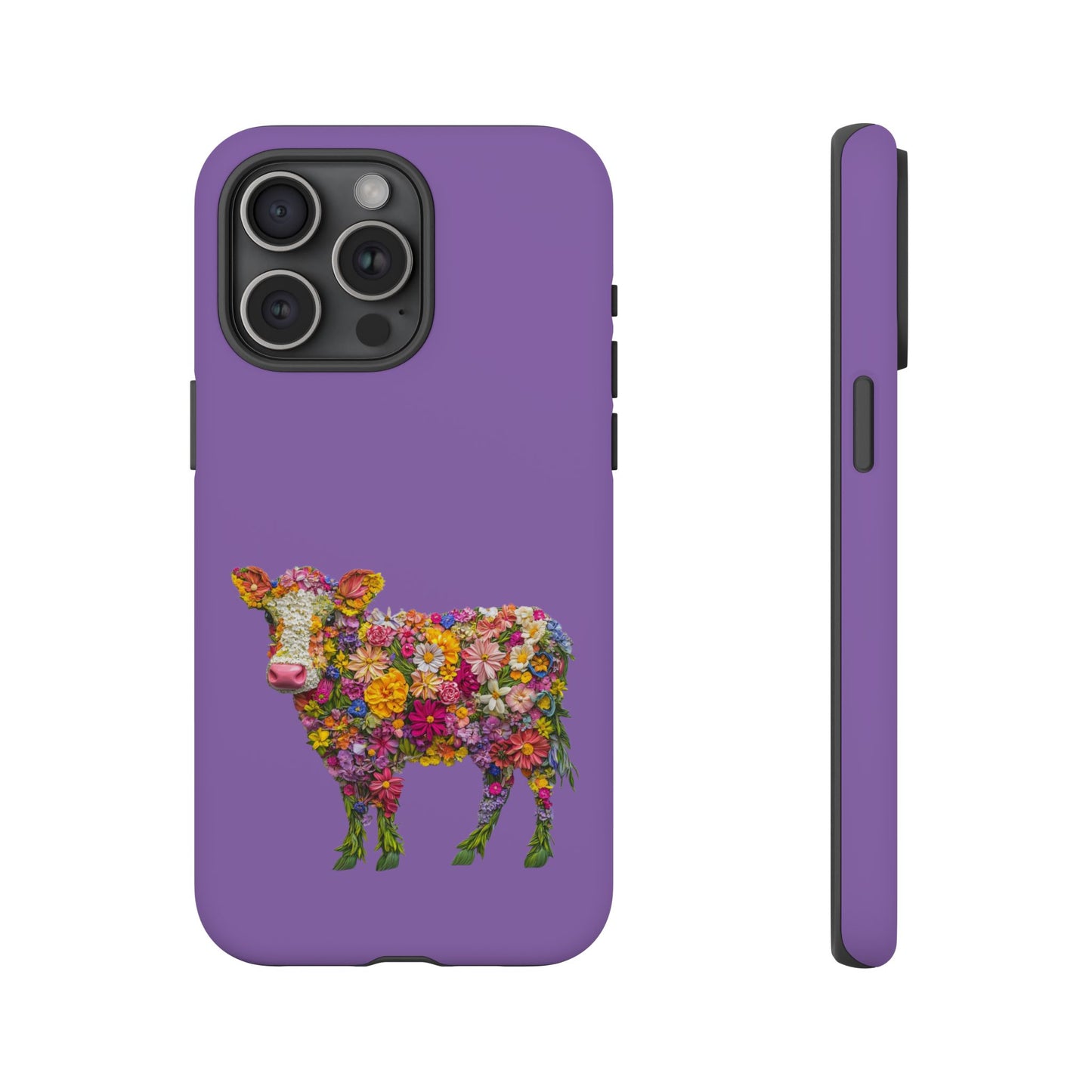 Cell Phone Case | Floral Cow | For iPhone, Samsung Galaxy, and Google Pixel