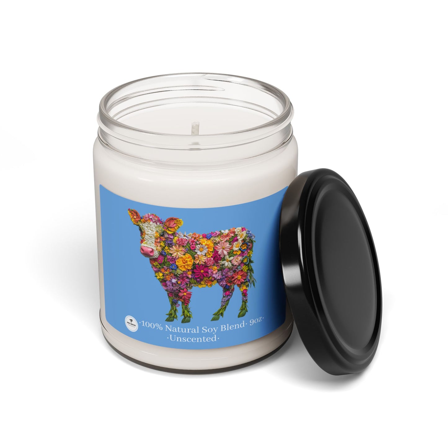 Scented Soy Candle, 9oz - USA Cow, Floral Cow