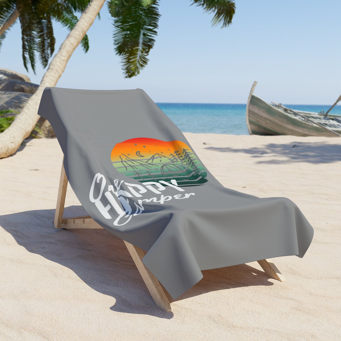 Oak Grove Expressions Beach Towel Big Size | One Happy Camper
