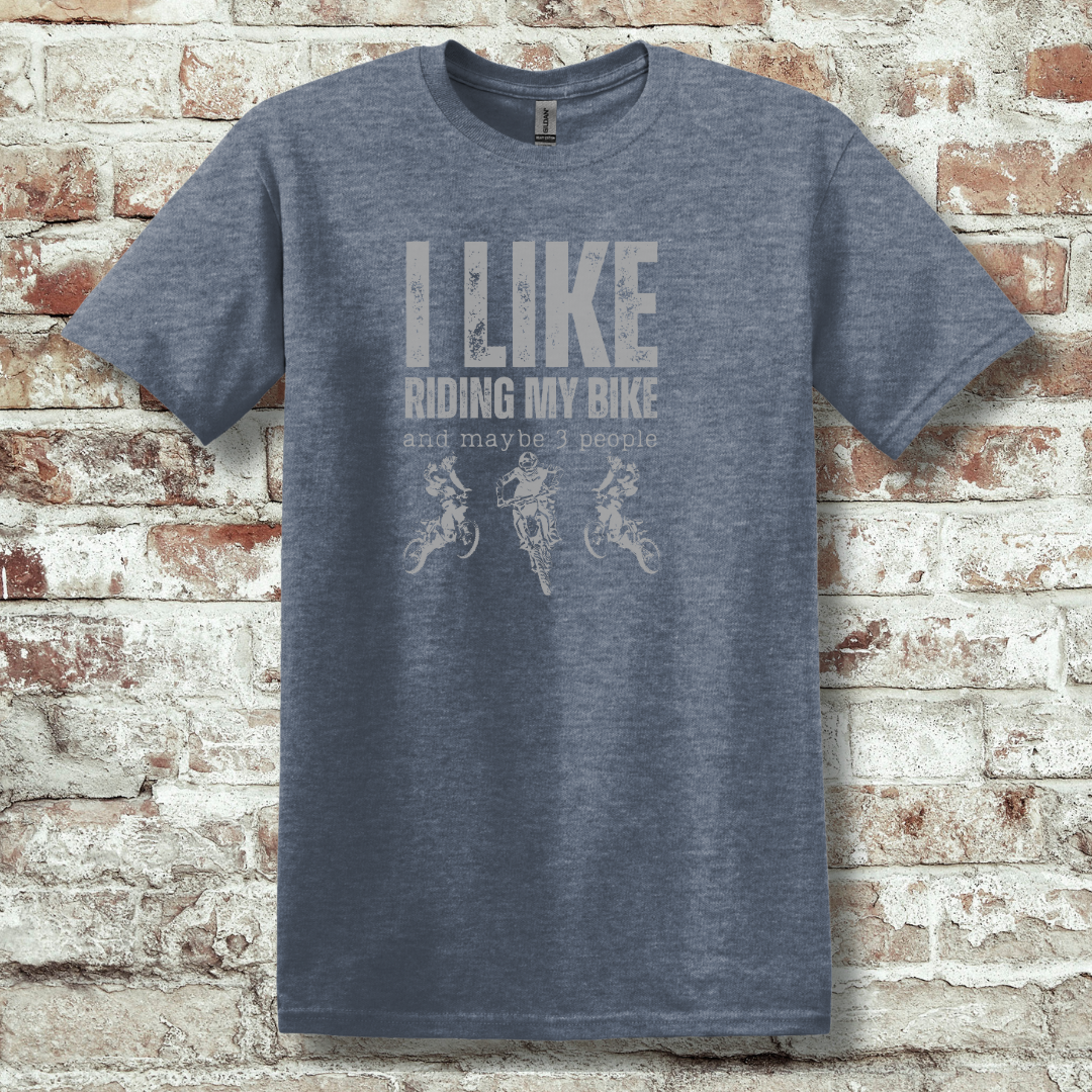 This is image of I Like Riding My Bike, Dirt Bike Version, T-Shirt version 12