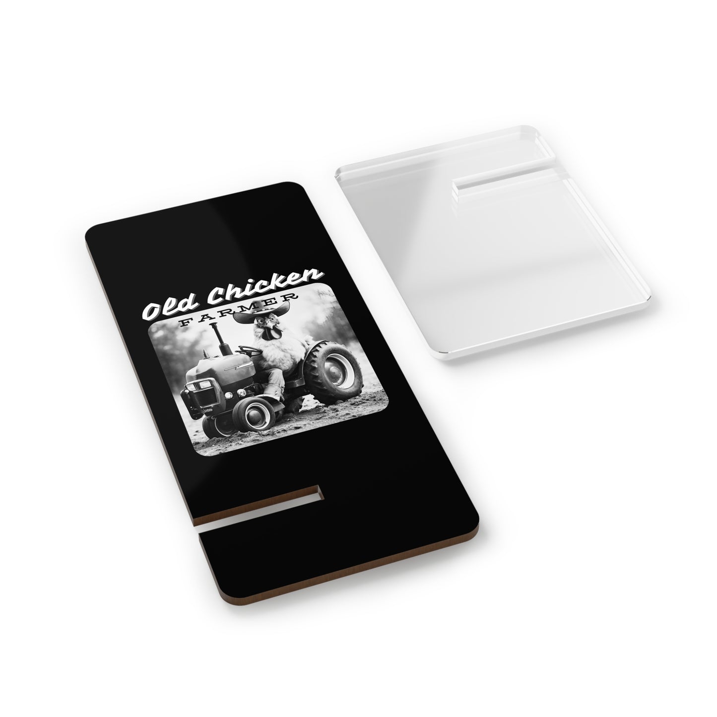 Old Chicken Farmer, Cell Phone Stand for Desk or Nightstand