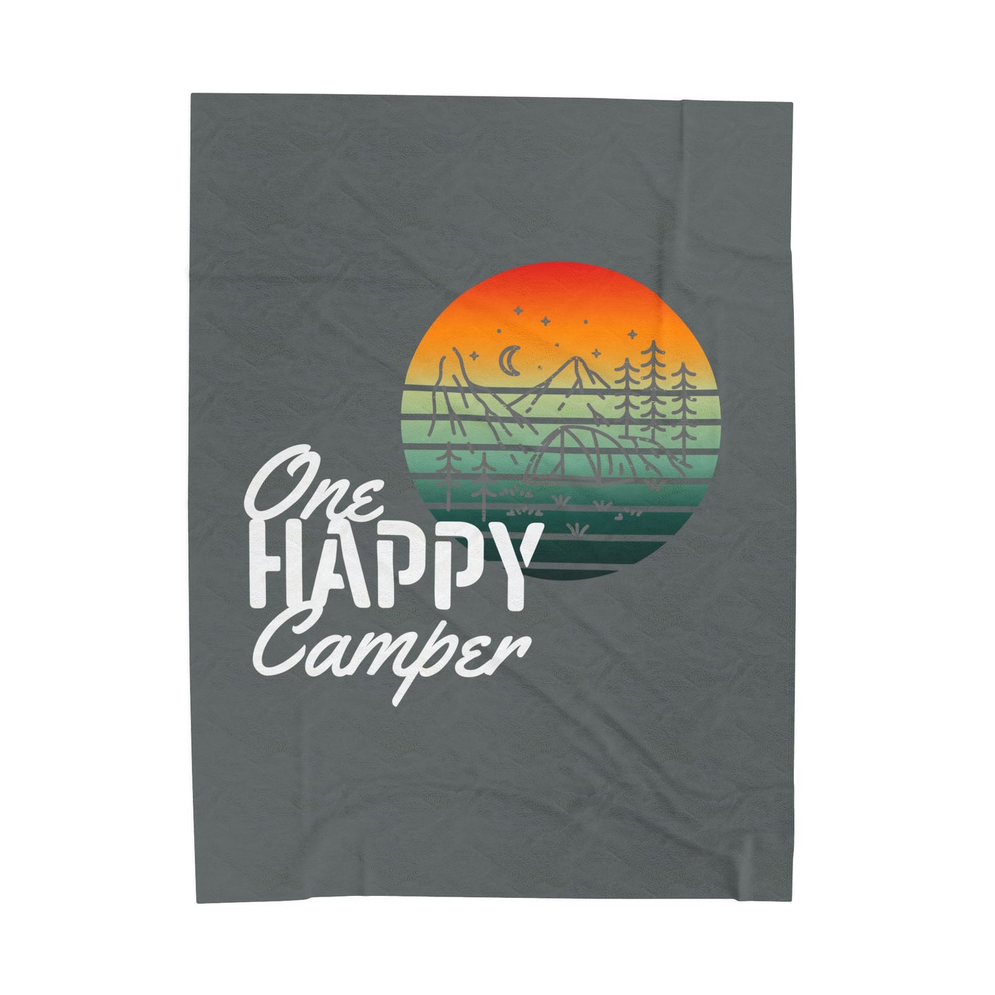Velveteen Plush Blanket - One Happy Camper