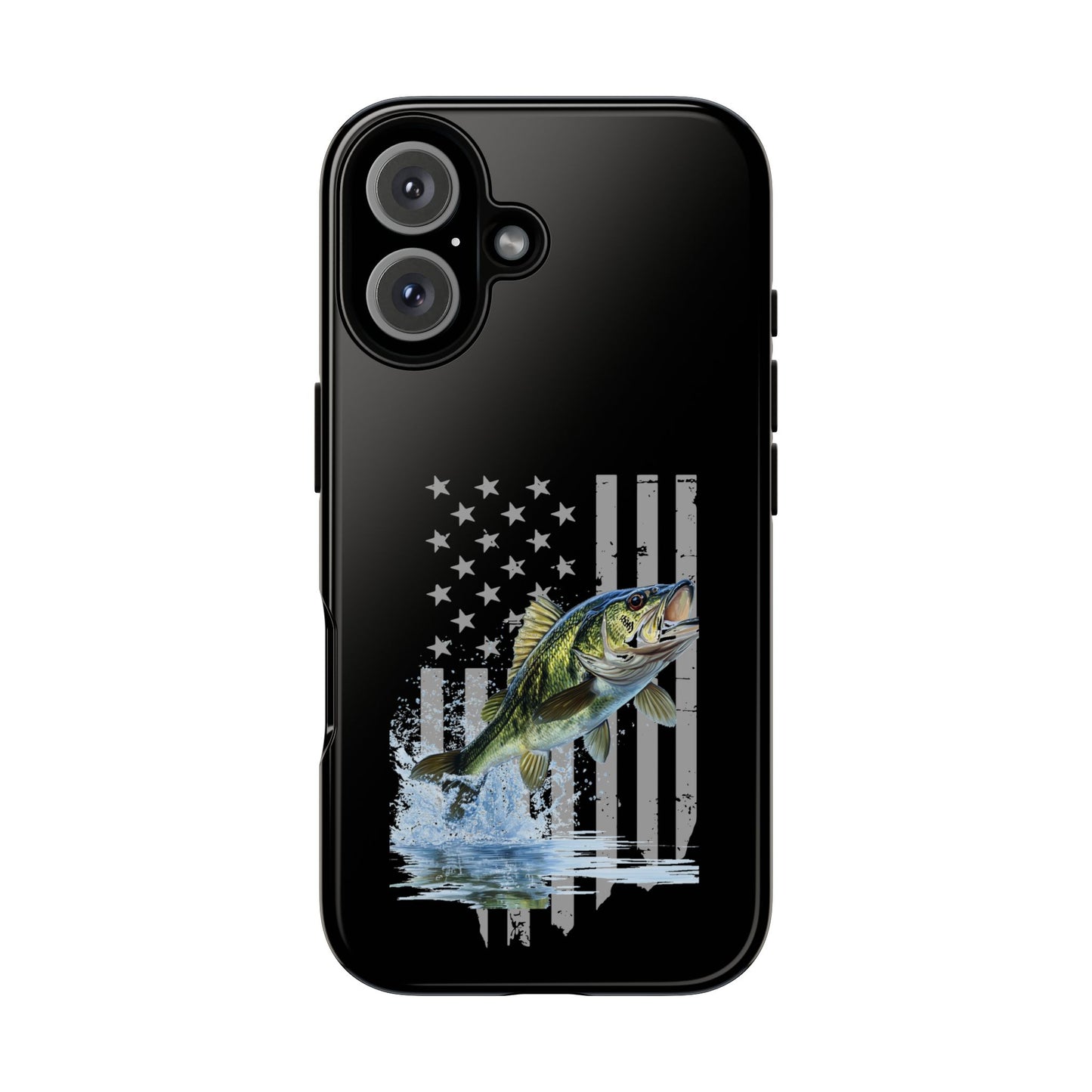Cell Phone Case | Largemouth Bass with Distressed Flag | For iPhone, Samsung Galaxy, and Google Pixel