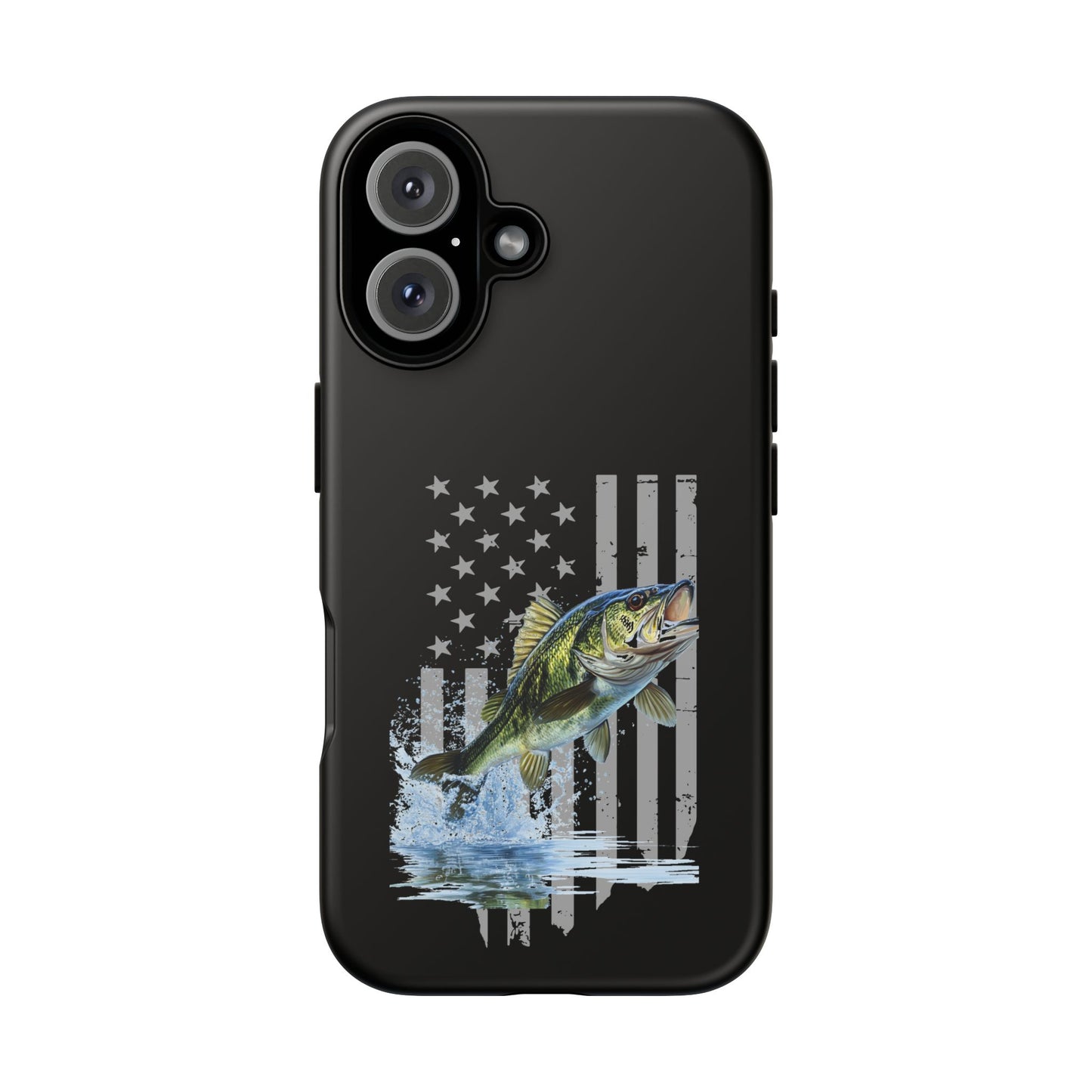 Cell Phone Case | Largemouth Bass with Distressed Flag | For iPhone, Samsung Galaxy, and Google Pixel