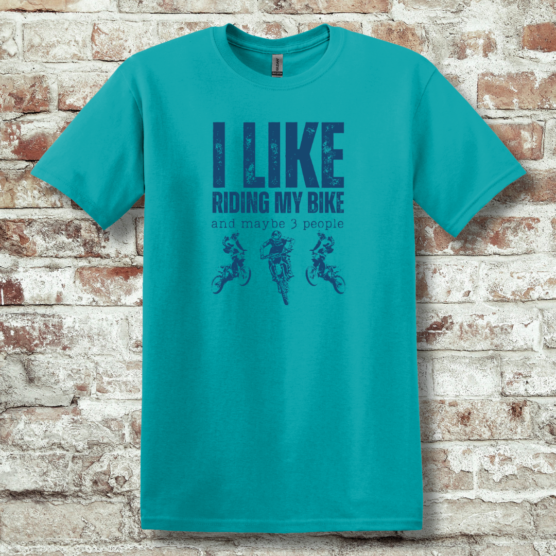 This is image of I Like Riding My Bike, Dirt Bike Version, T-Shirt version 8