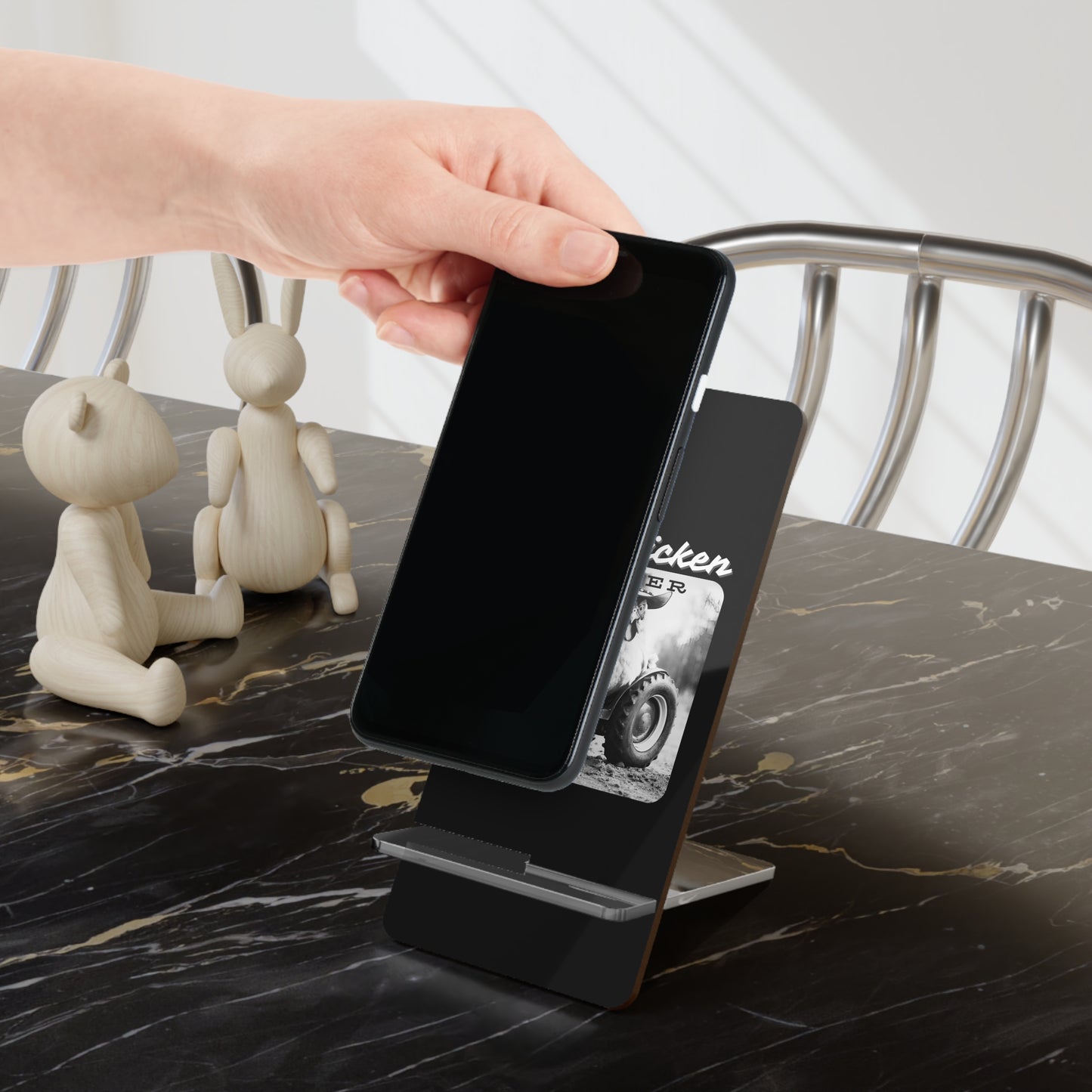 Old Chicken Farmer, Cell Phone Stand for Desk or Nightstand