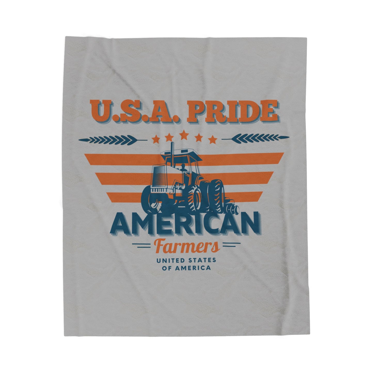 Velveteen Plush Blanket - USA Pride American Farmers