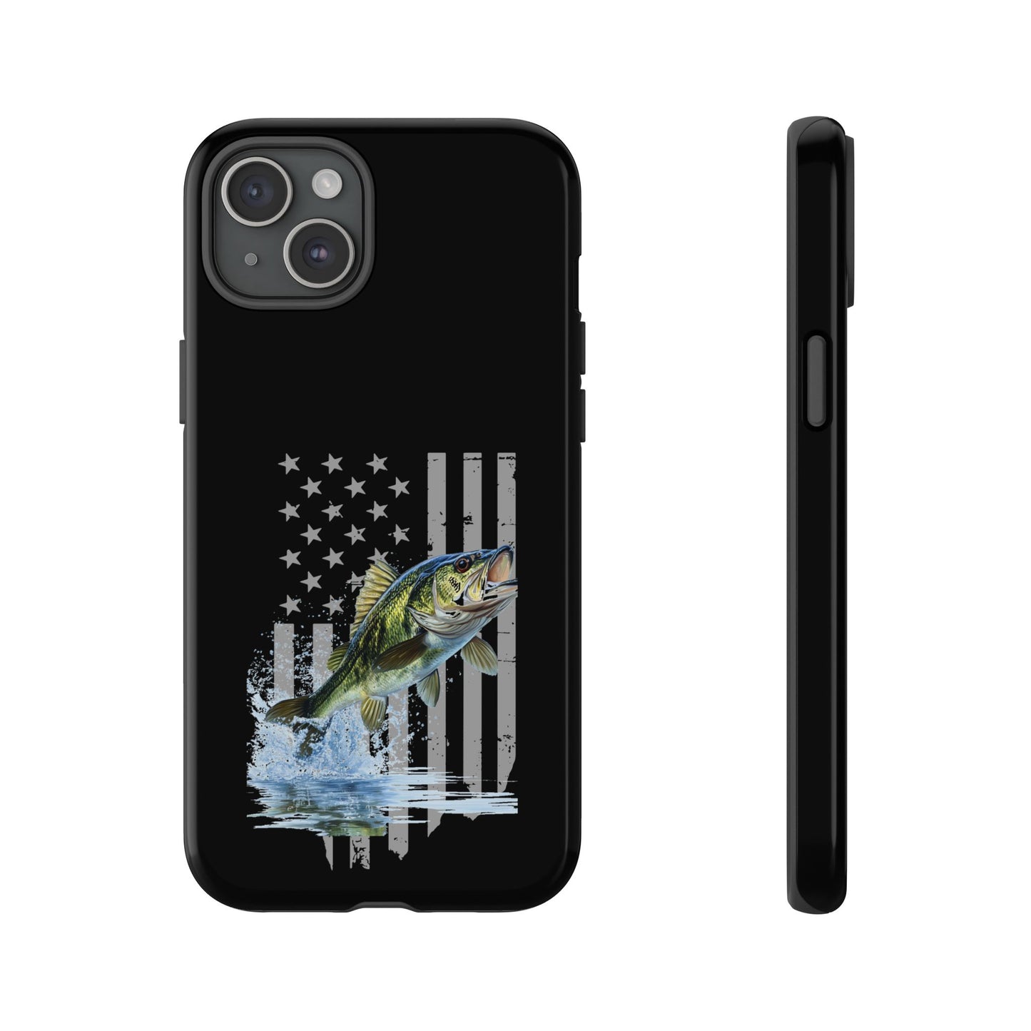 Cell Phone Case | Largemouth Bass with Distressed Flag | For iPhone, Samsung Galaxy, and Google Pixel