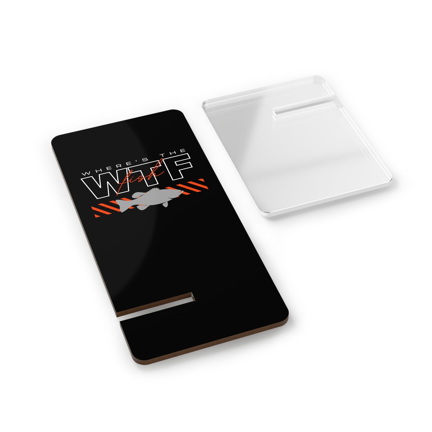 WTF Where's the Fish, Cell Phone Stand for Desk or Nightstand