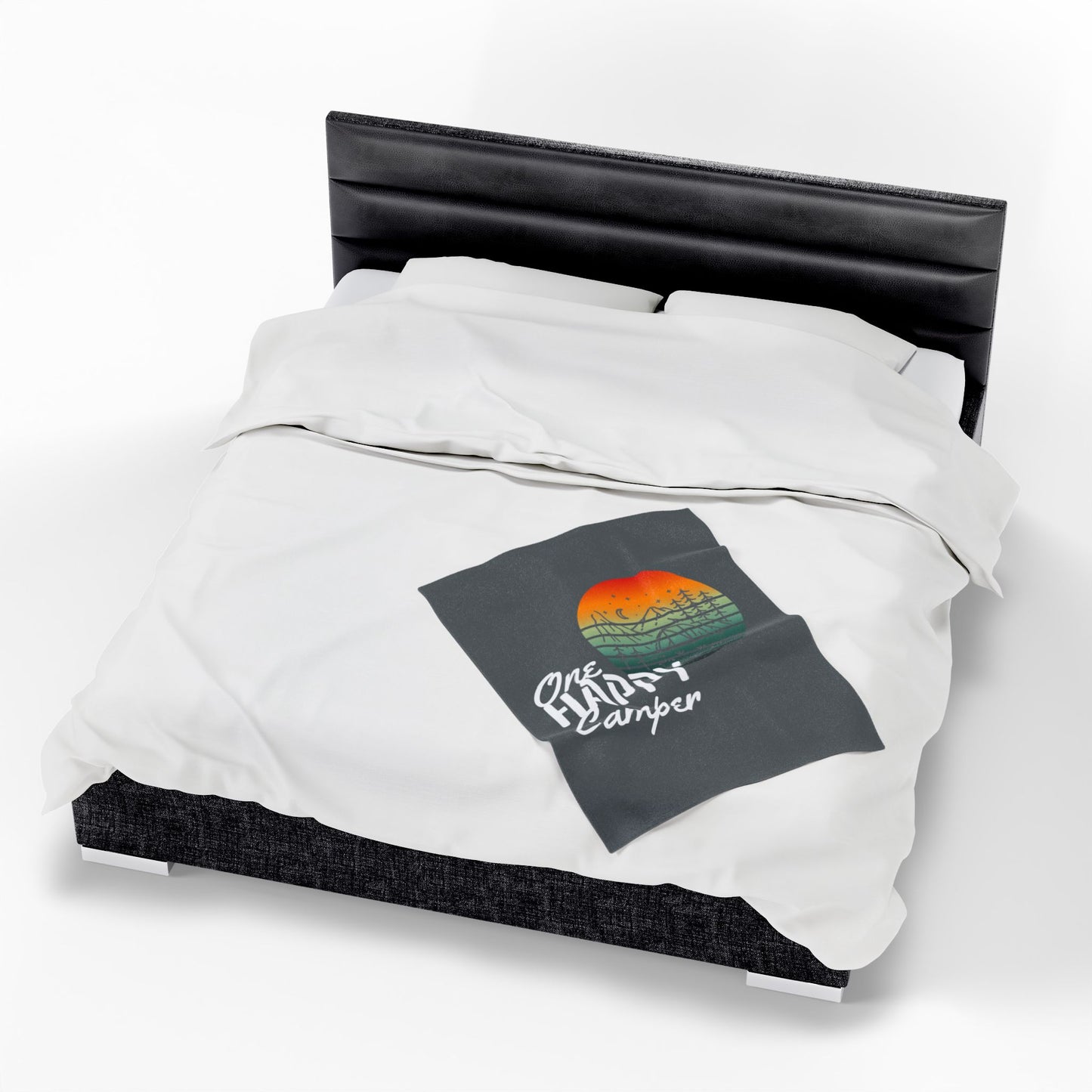 Velveteen Plush Blanket - One Happy Camper