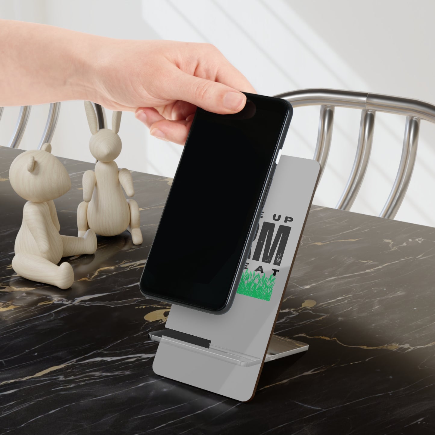 Wake Up Farm Repeat, Cell Phone Stand for Desk or Nightstand
