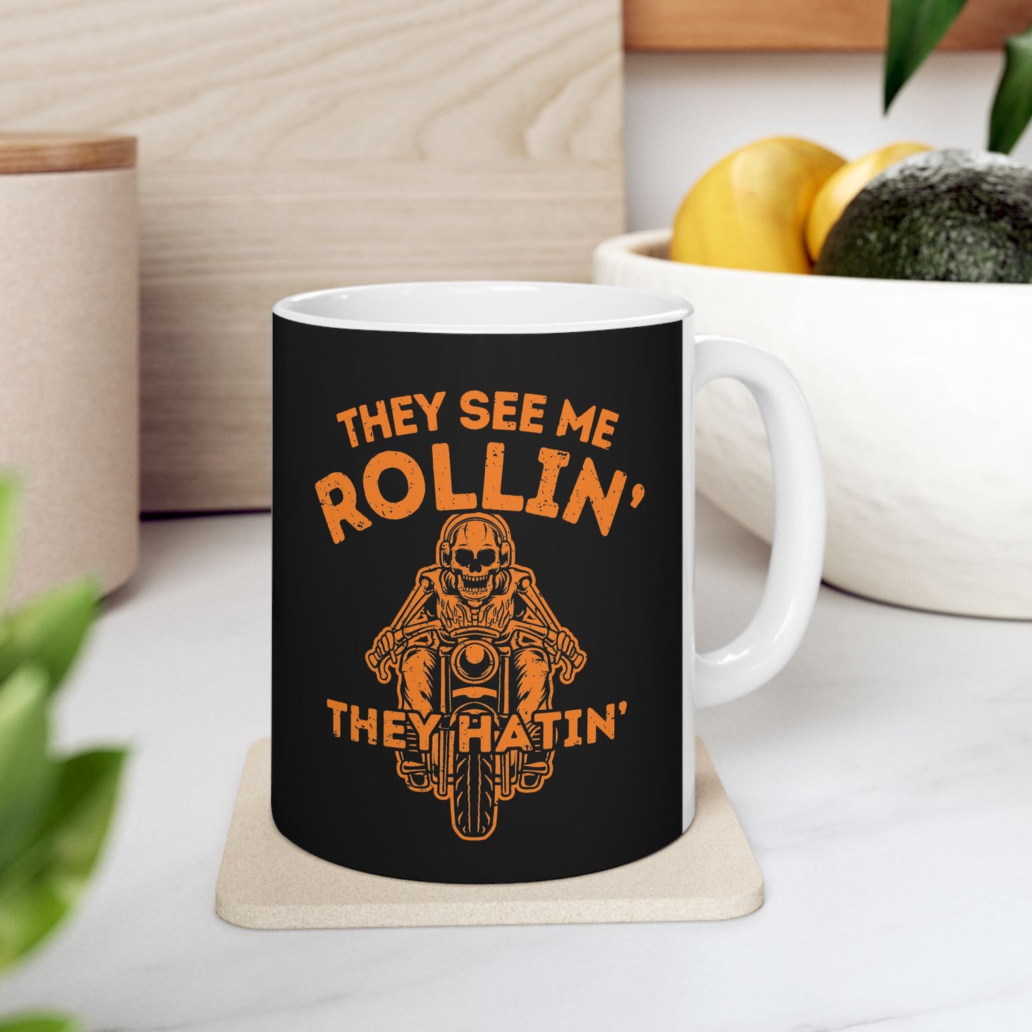 Coffee Mug - They See Me Rollin They Hatin Motorcycle
