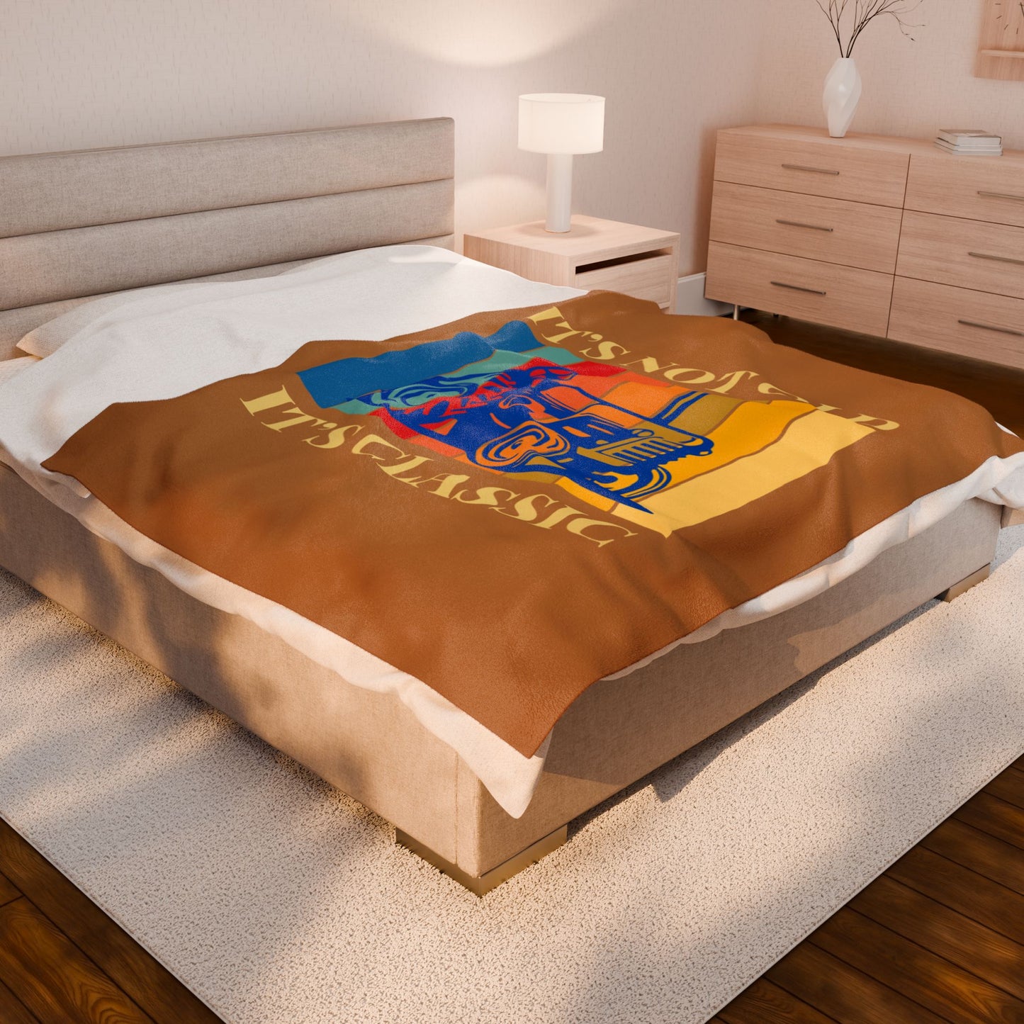 Velveteen Plush Blanket - It's Not Old It's Classic