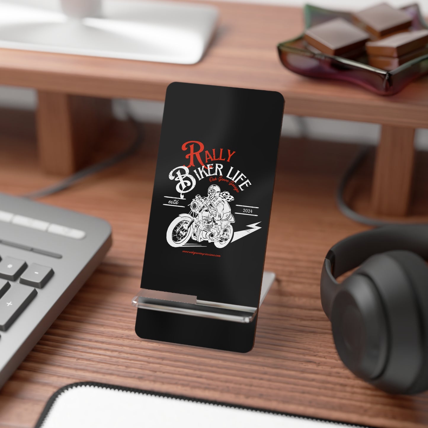 Rally Biker Life, Cell Phone Stand for Desk or Nightstand
