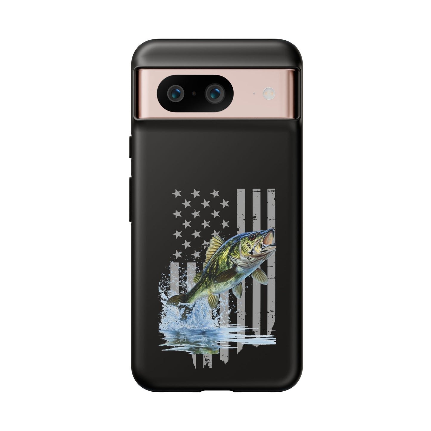 Cell Phone Case | Largemouth Bass with Distressed Flag | For iPhone, Samsung Galaxy, and Google Pixel
