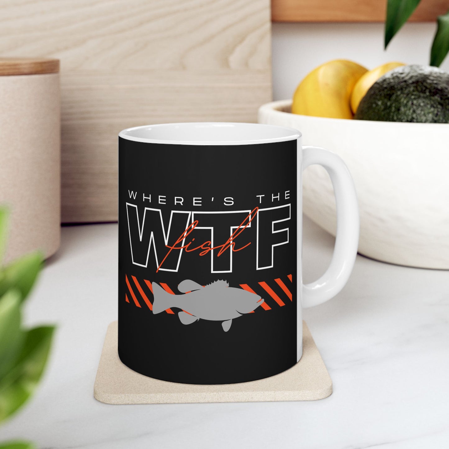 Coffee Mug, - WTF Where's the Fish