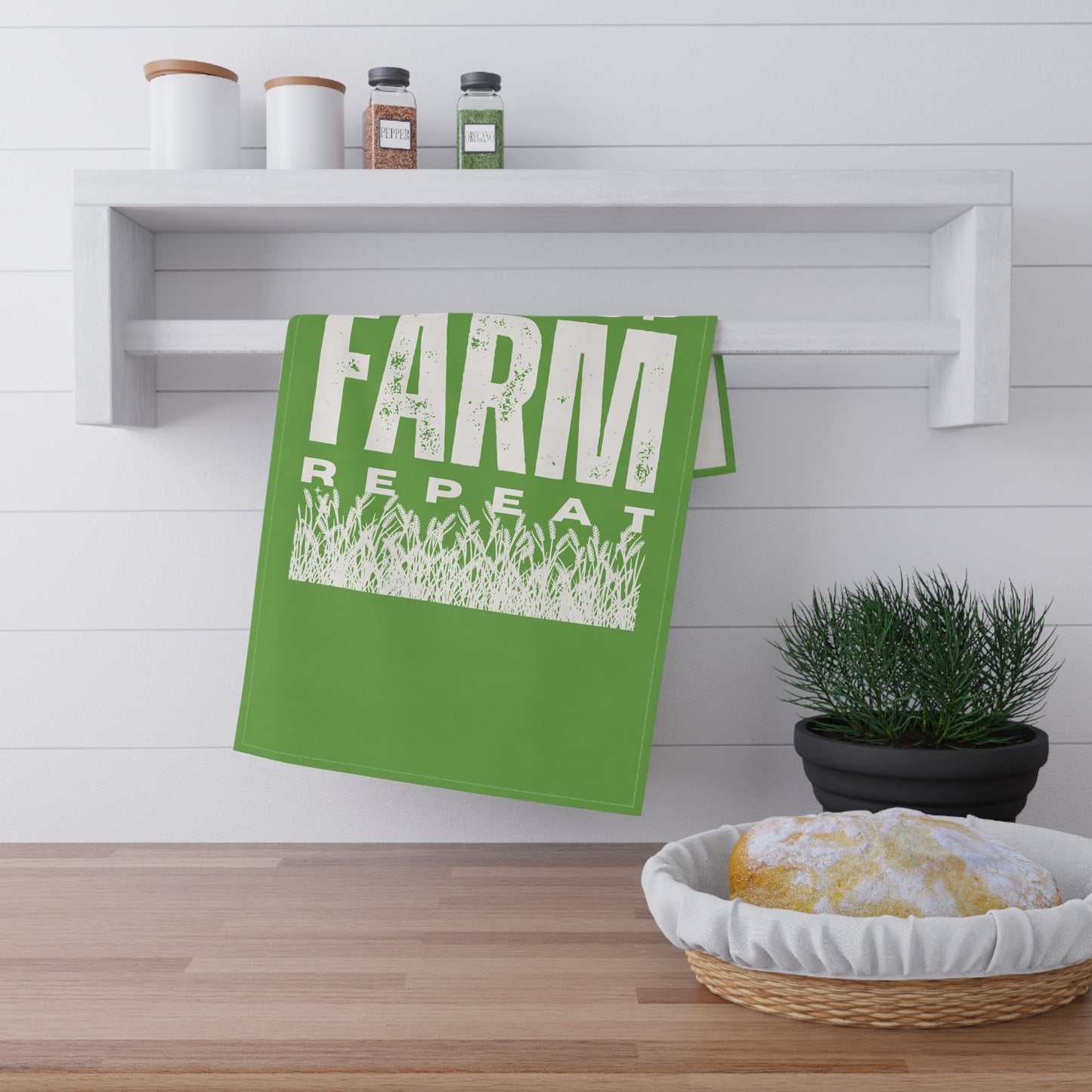 Kitchen Towel - Wake Up Farm Repeat