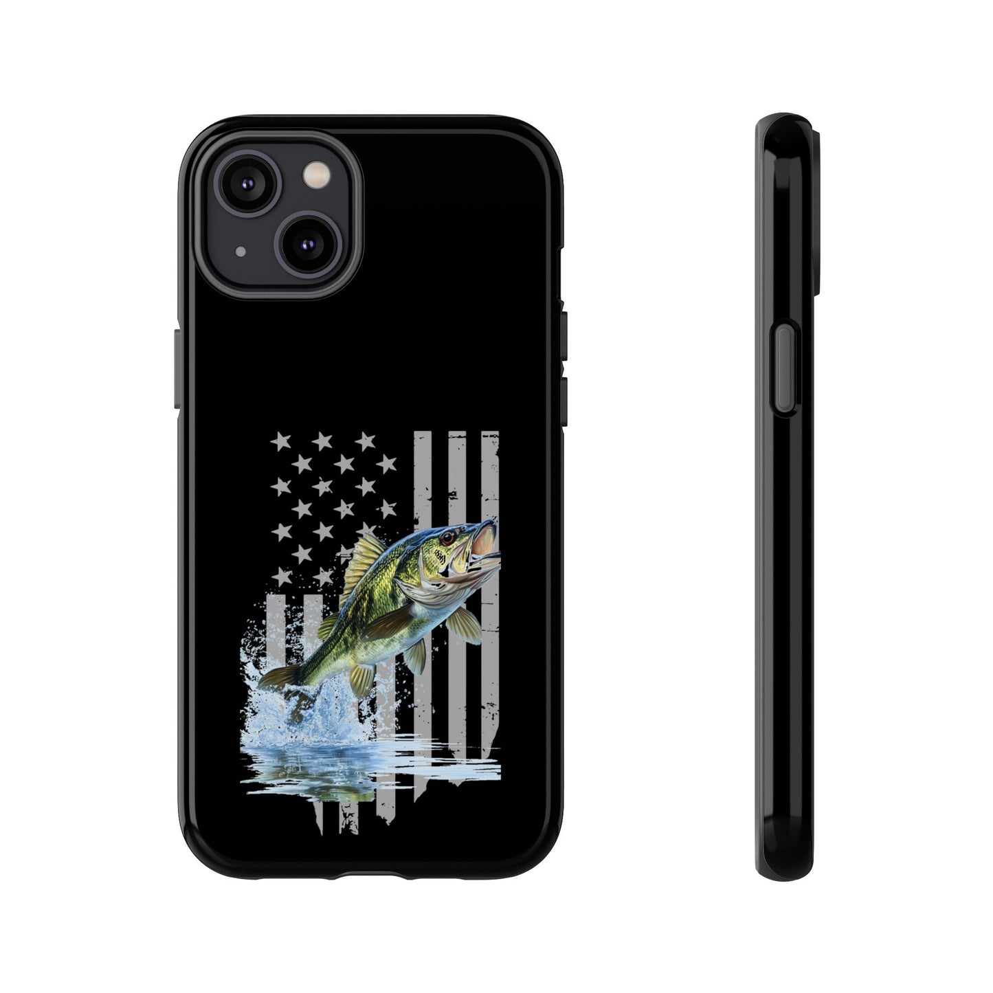 Cell Phone Case | Largemouth Bass with Distressed Flag | For iPhone, Samsung Galaxy, and Google Pixel