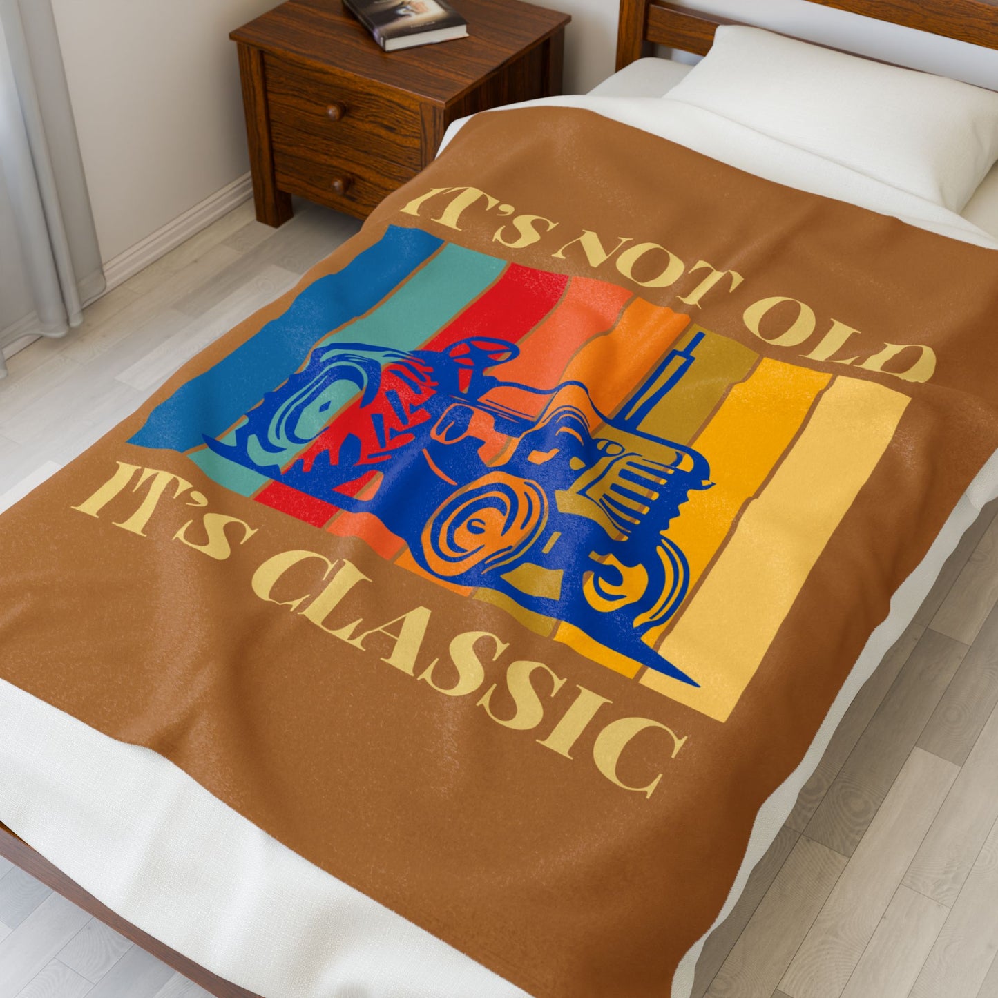 Velveteen Plush Blanket - It's Not Old It's Classic