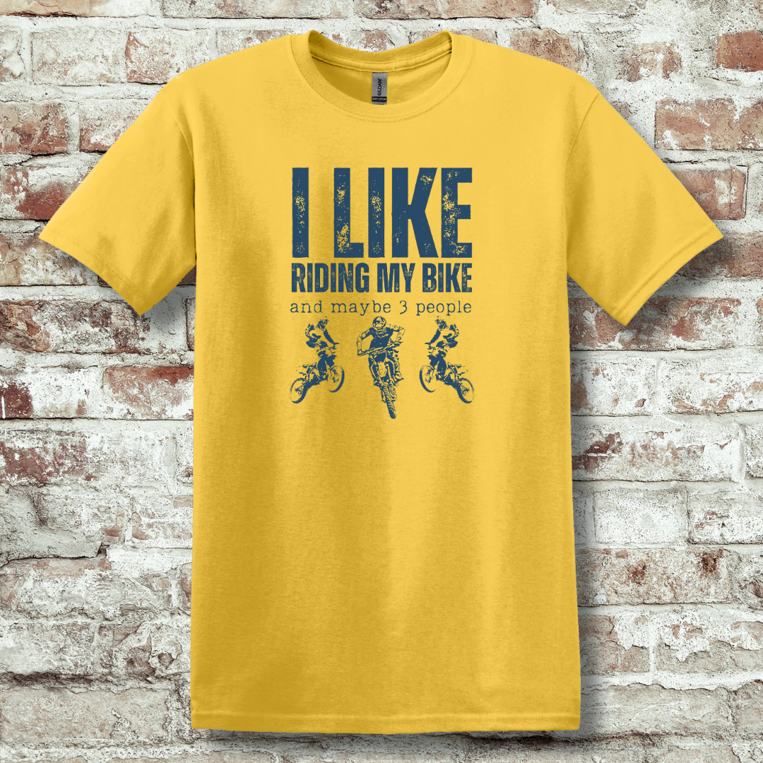 This is image of I Like Riding My Bike, Dirt Bike Version, T-Shirt version 3