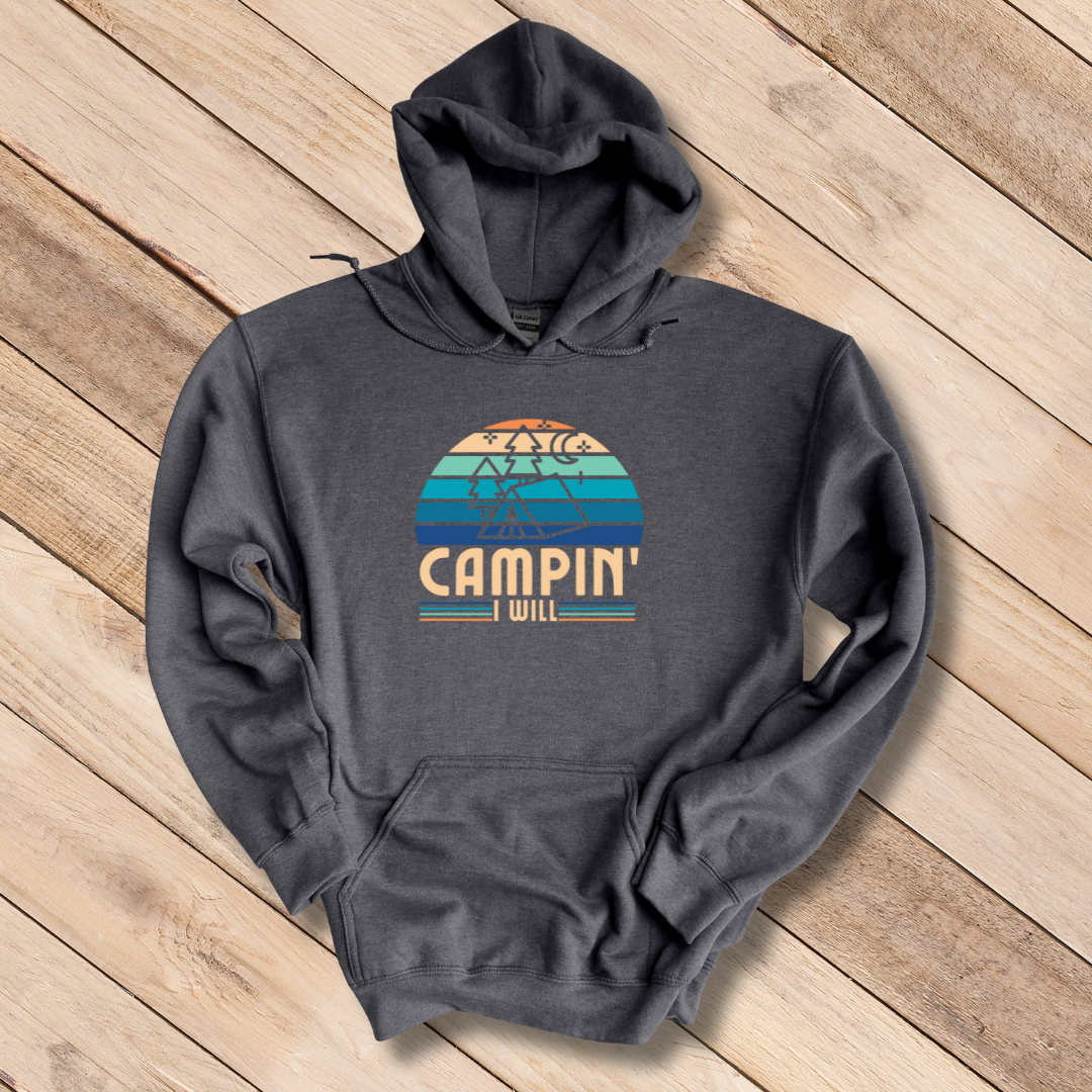 This is image of Campin I Will Long-Sleeve Hoodie version 4