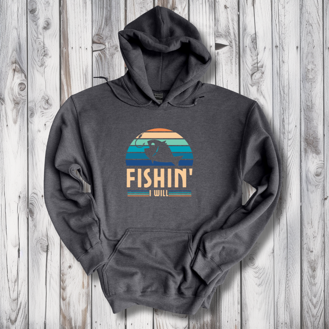 This is image of Fishin I Will Long-Sleeve Hoodie version 5