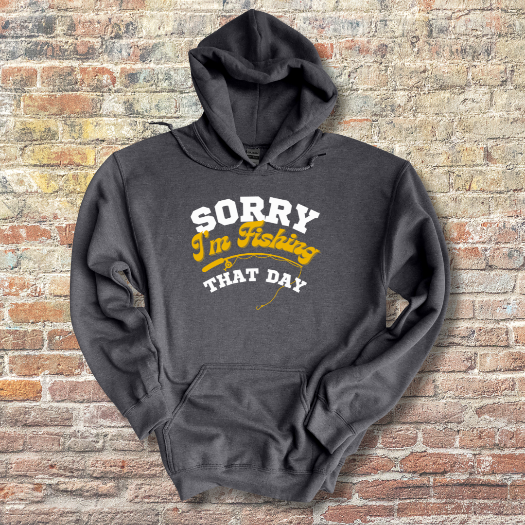This is image of Sorry I'm Fishing That Day Long-Sleeve Hoodie version 4