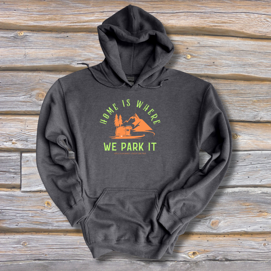 This is image of Home is Where We Park It Long-Sleeve Hoodie version 1