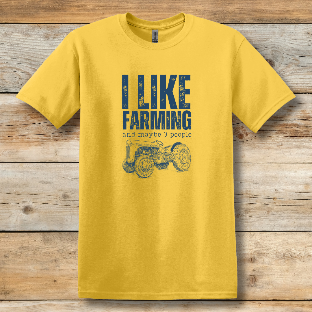 This is image of I Like Farming, Tractor Version, T-Shirt version 3