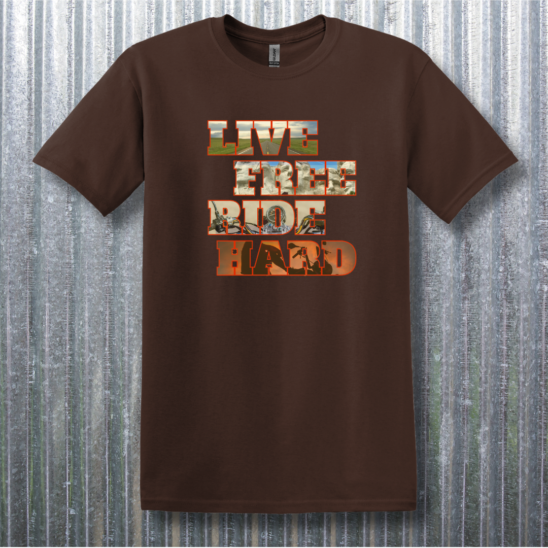This is image of Live Free Ride Hard T-Shirt version 2