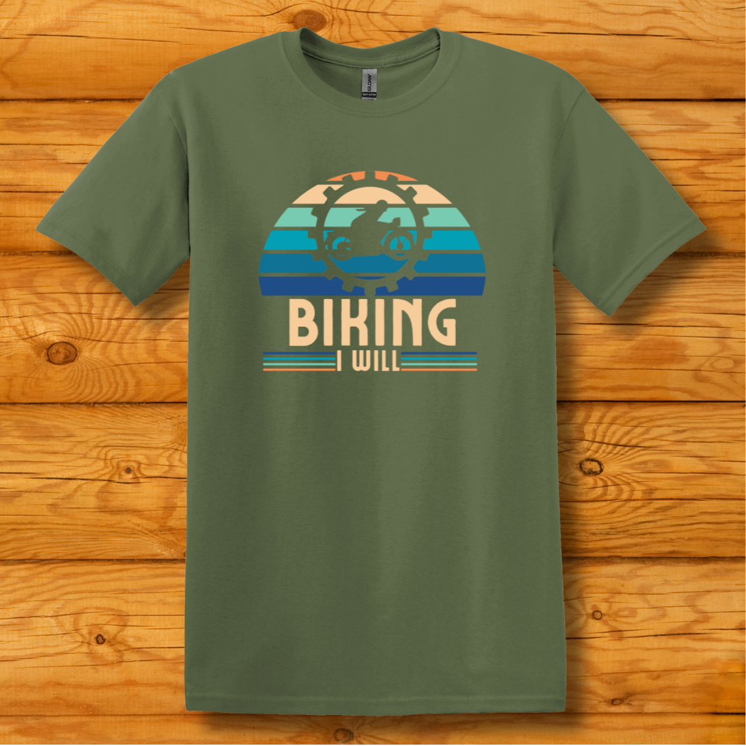 This is image of Biking I Will T-Shirt version 3