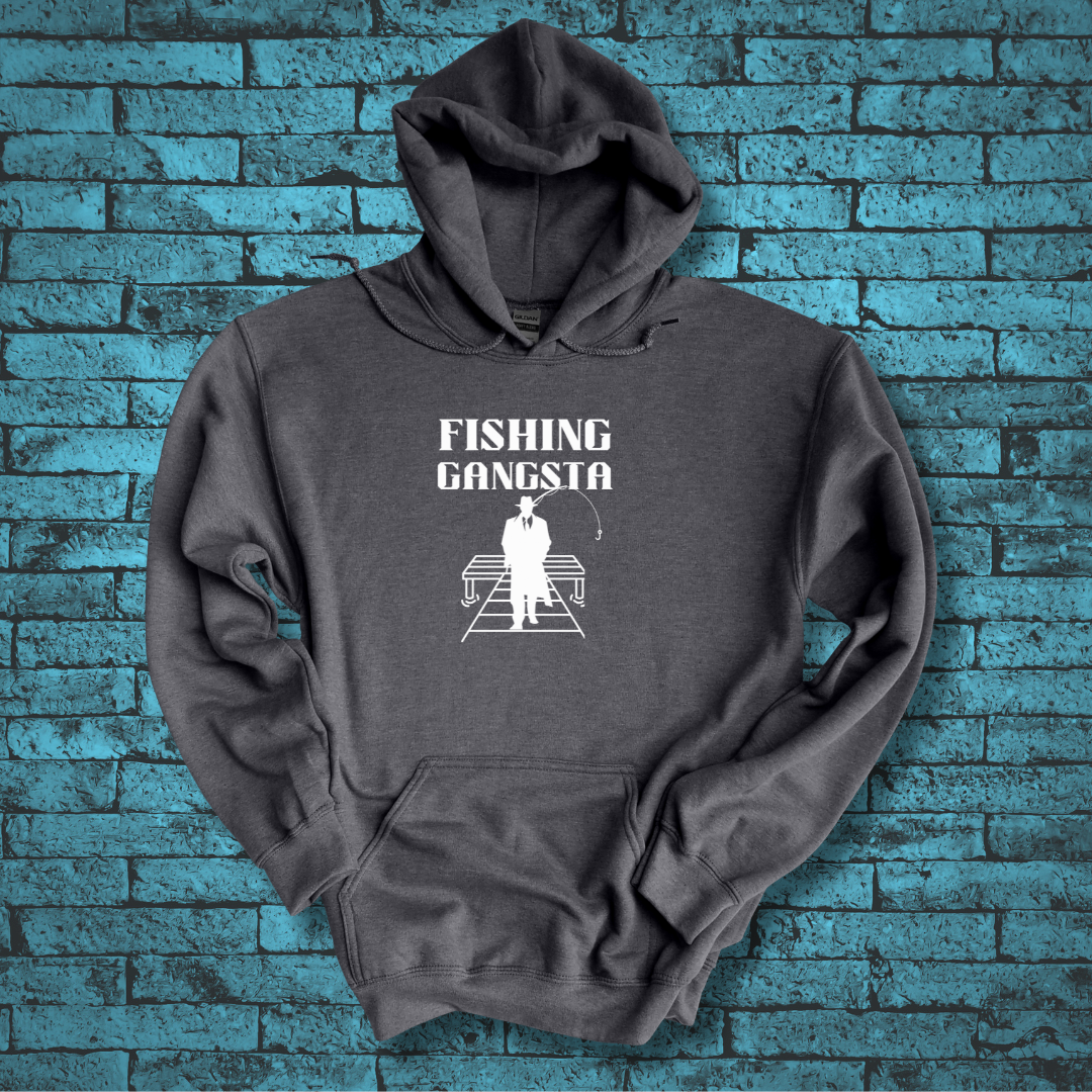 This is image of Fishing Gangsta Long-Sleeve Hoodie version 2