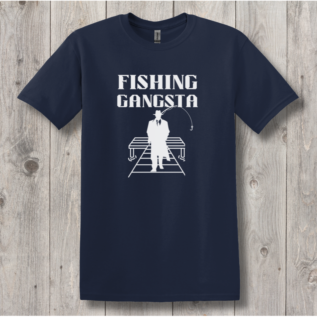 This is image of Fishing Gangsta T-Shirt version 2