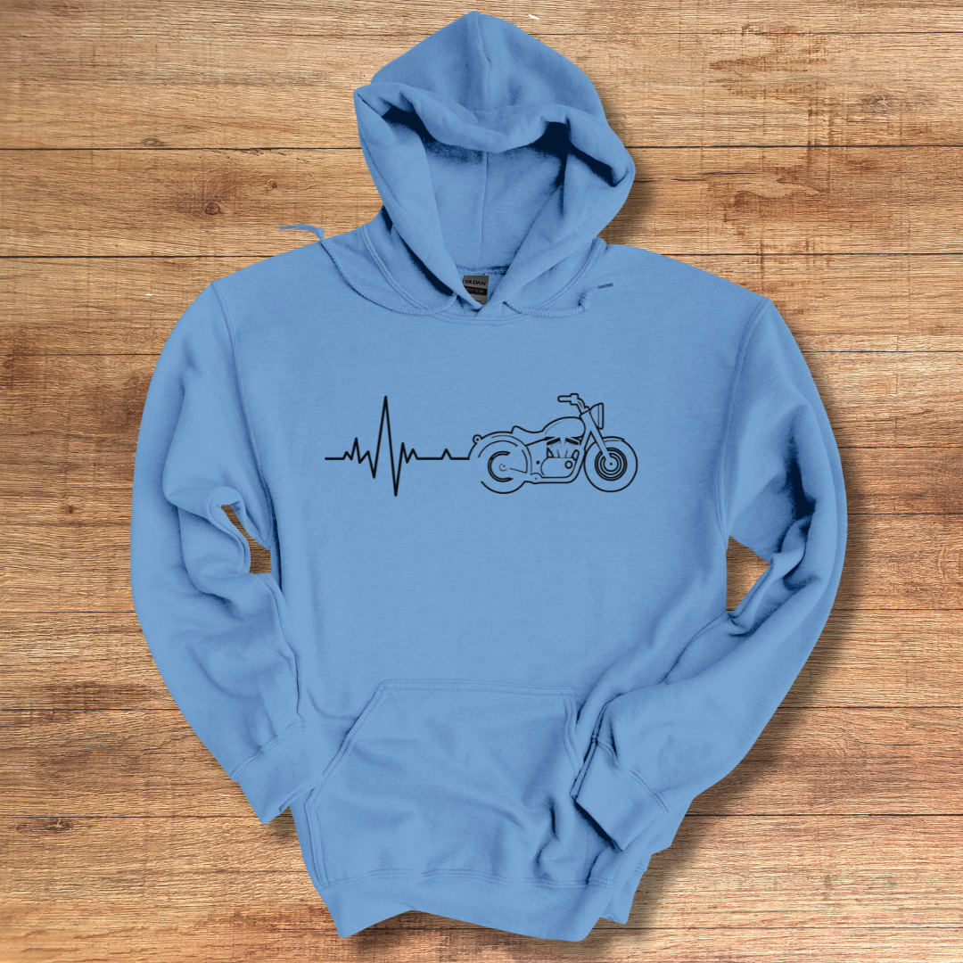 Biker Heartbeat Hoodie | Gift for Motorcycle Lovers