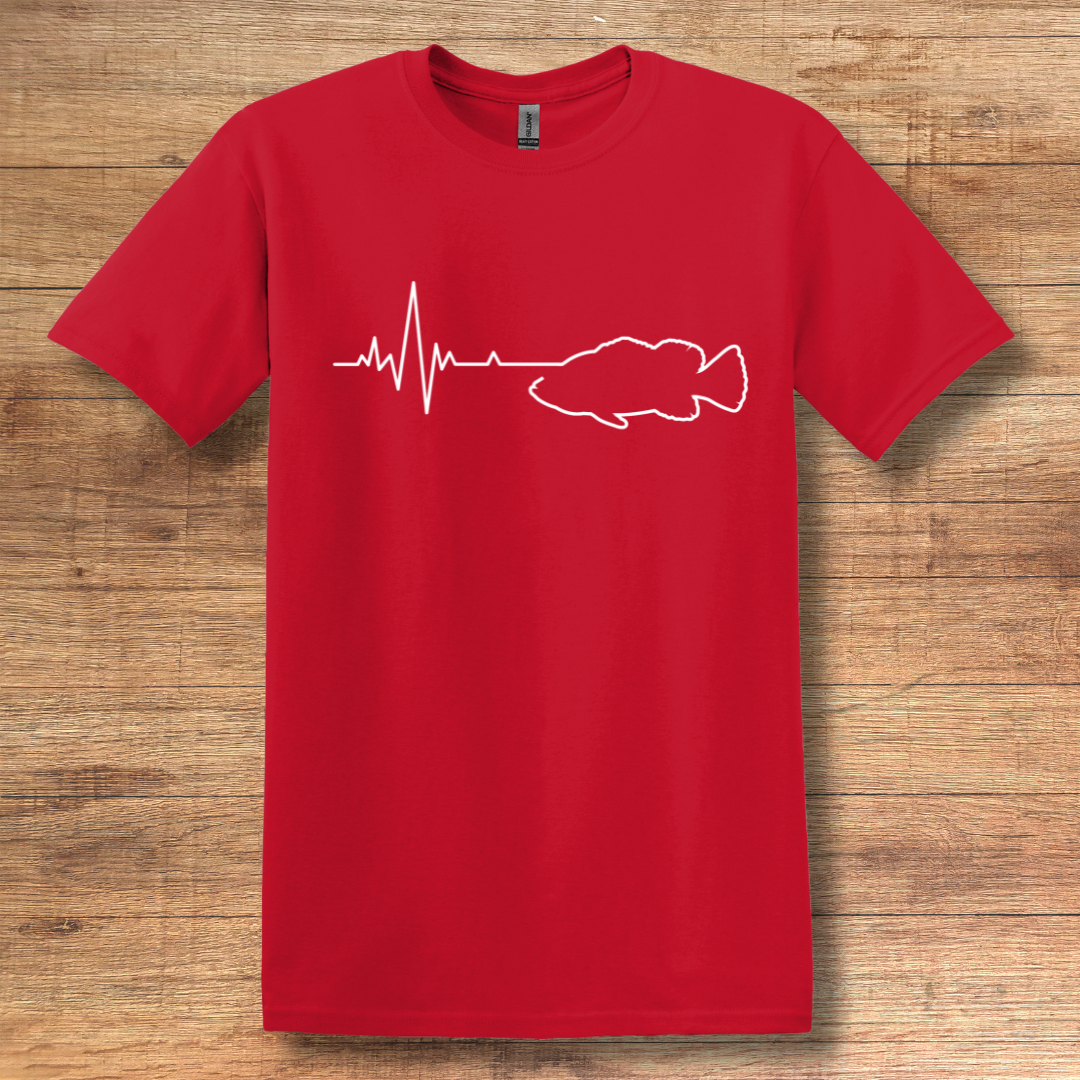 Fishing Heartbeat T-Shirt | Fishing T-Shirts