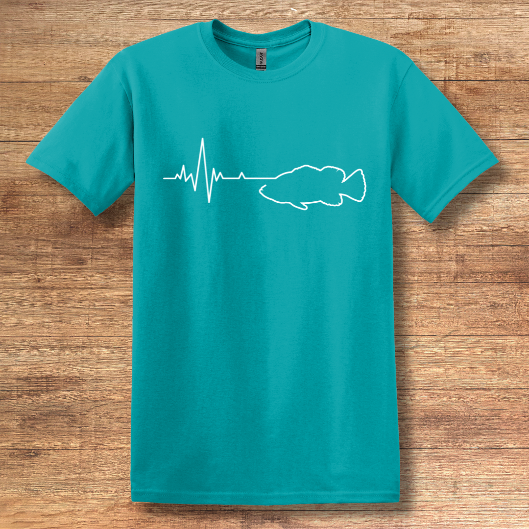 Fishing Heartbeat T-Shirt | Fishing T-Shirts