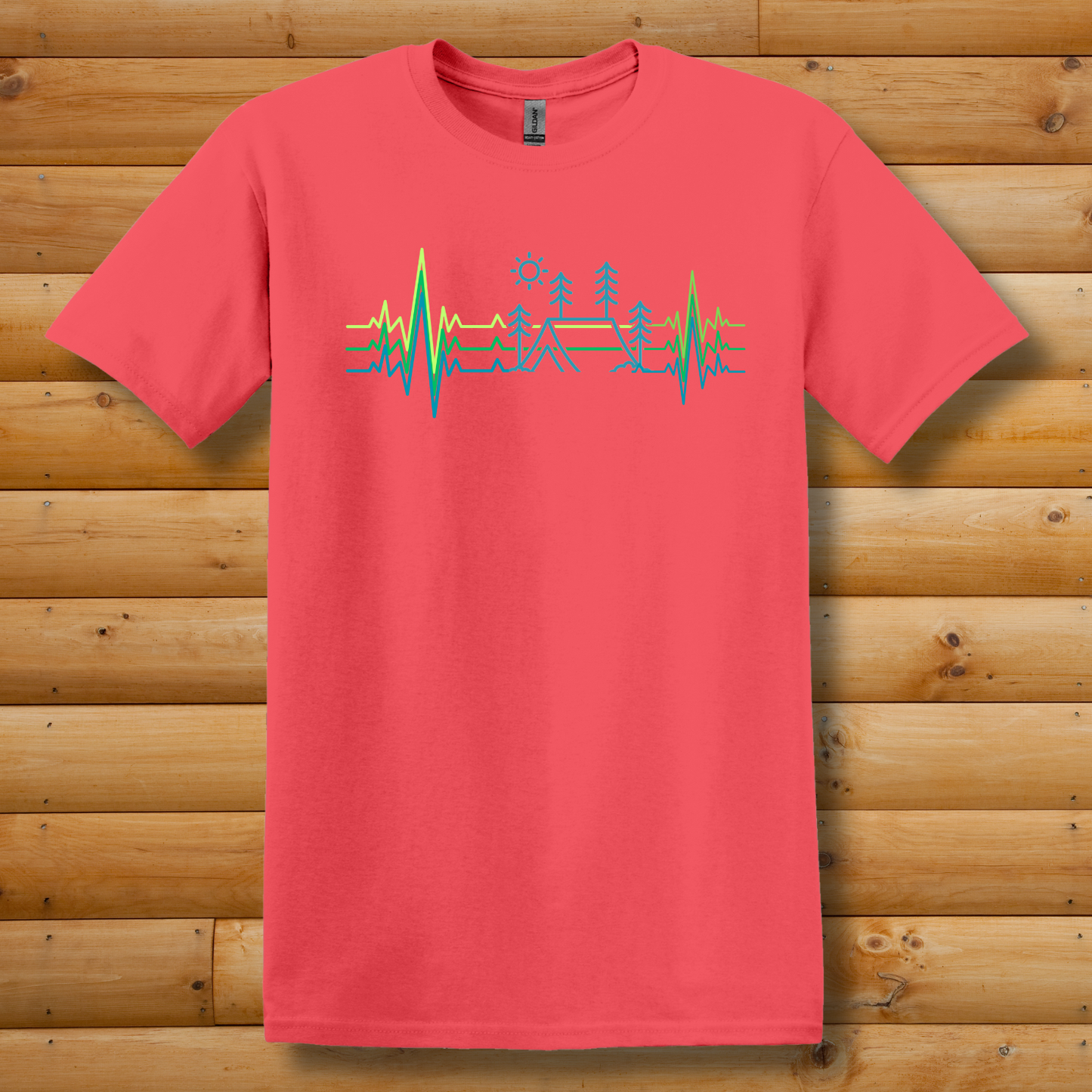 Camping Heartbeat T-Shirt | Camping Gift