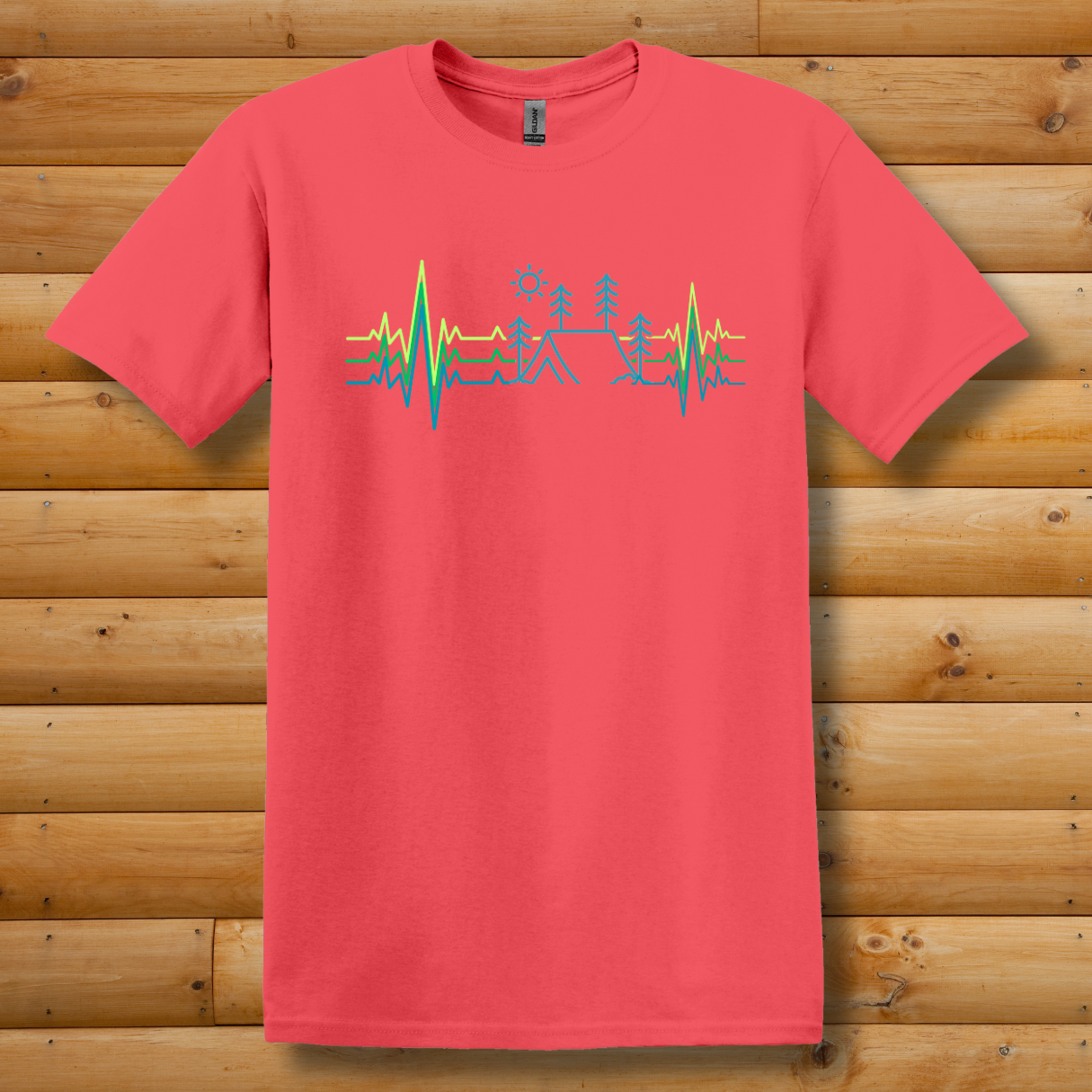 Camping Heartbeat T-Shirt | Camping Gift