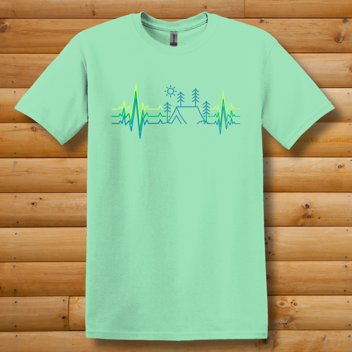 Camping Heartbeat T-Shirt | Camping Gift