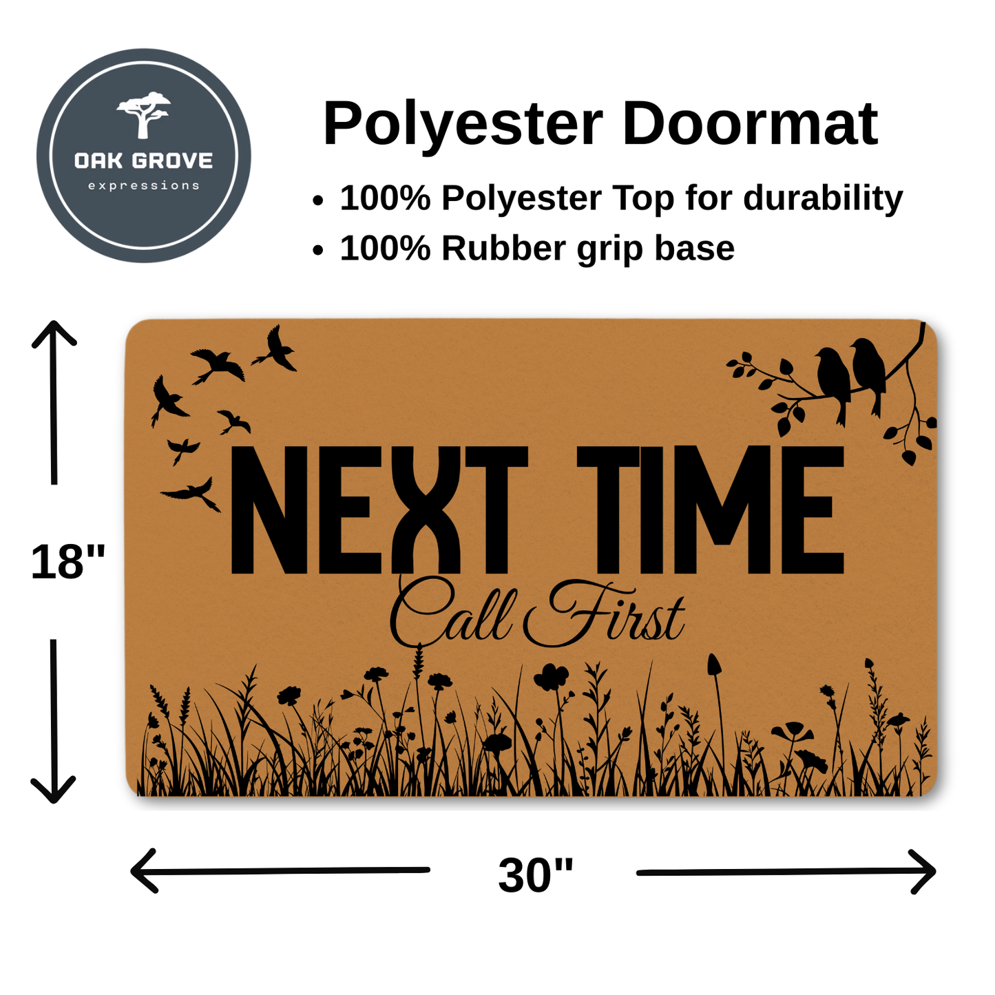 Next Time Call First Polyester Doormat | Funny Doormat