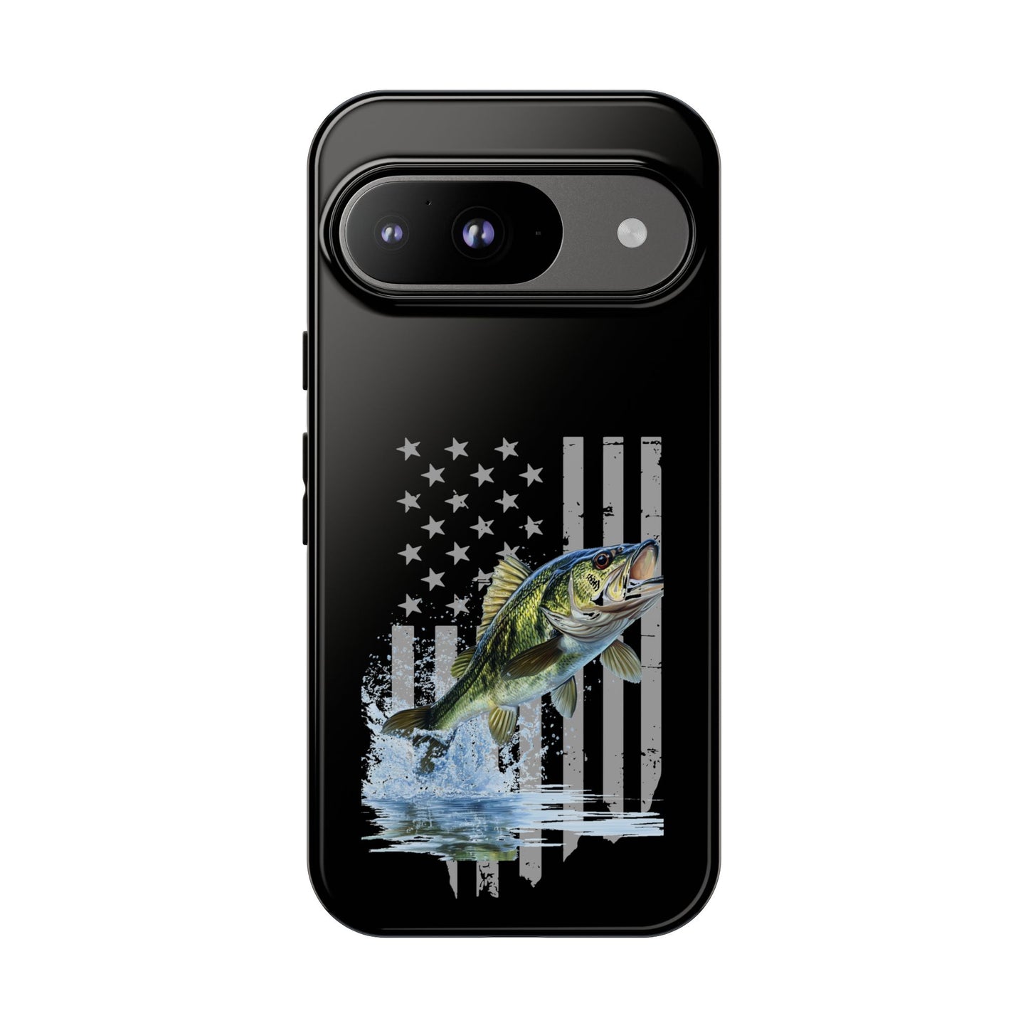 Cell Phone Case | Largemouth Bass with Distressed Flag | For iPhone, Samsung Galaxy, and Google Pixel