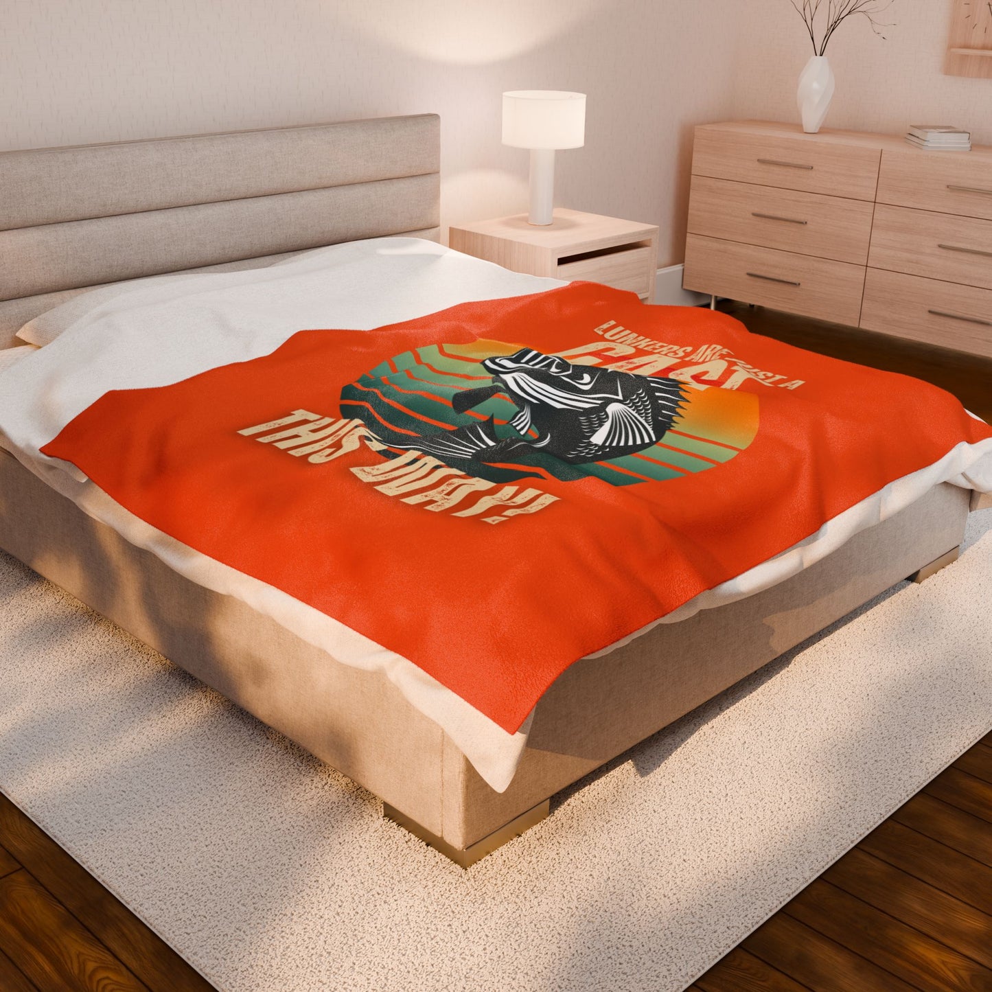 Velveteen Plush Blanket - Lunkers are Just One Cast This Way