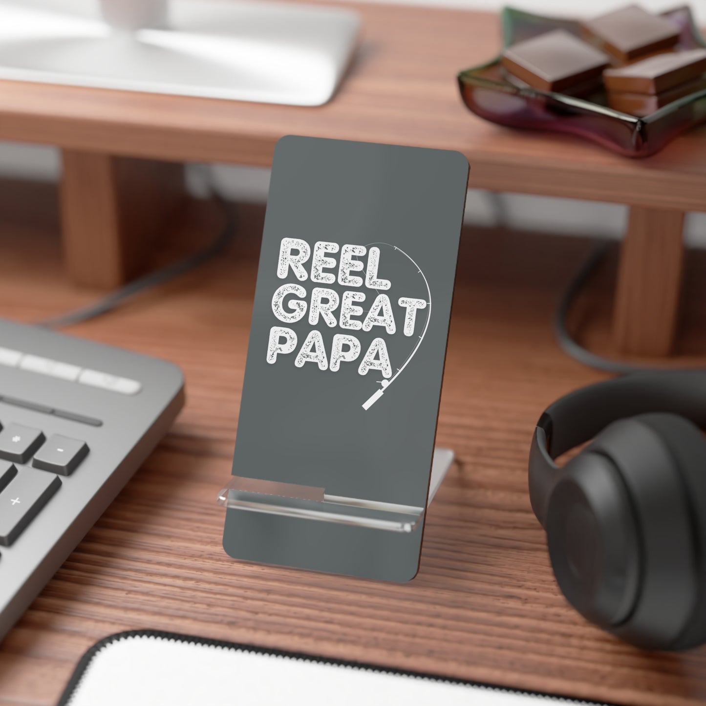 Reel Great Papa, Cell Phone Stand for Desk or Nightstand