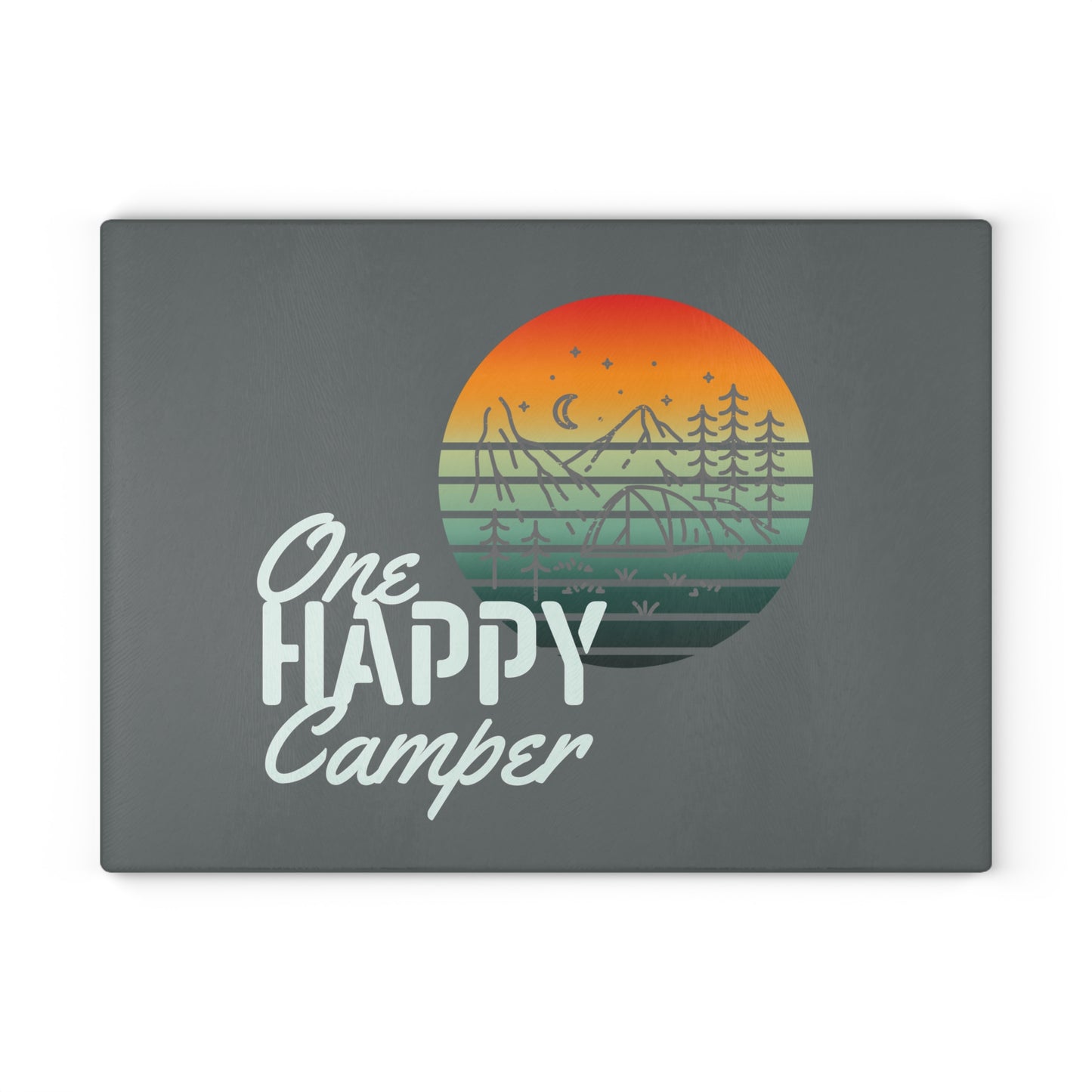 Glass Cutting Board - One Happy Camper