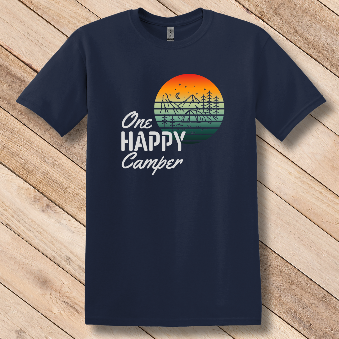 This is image of One Happy Camper T-Shirt version 4