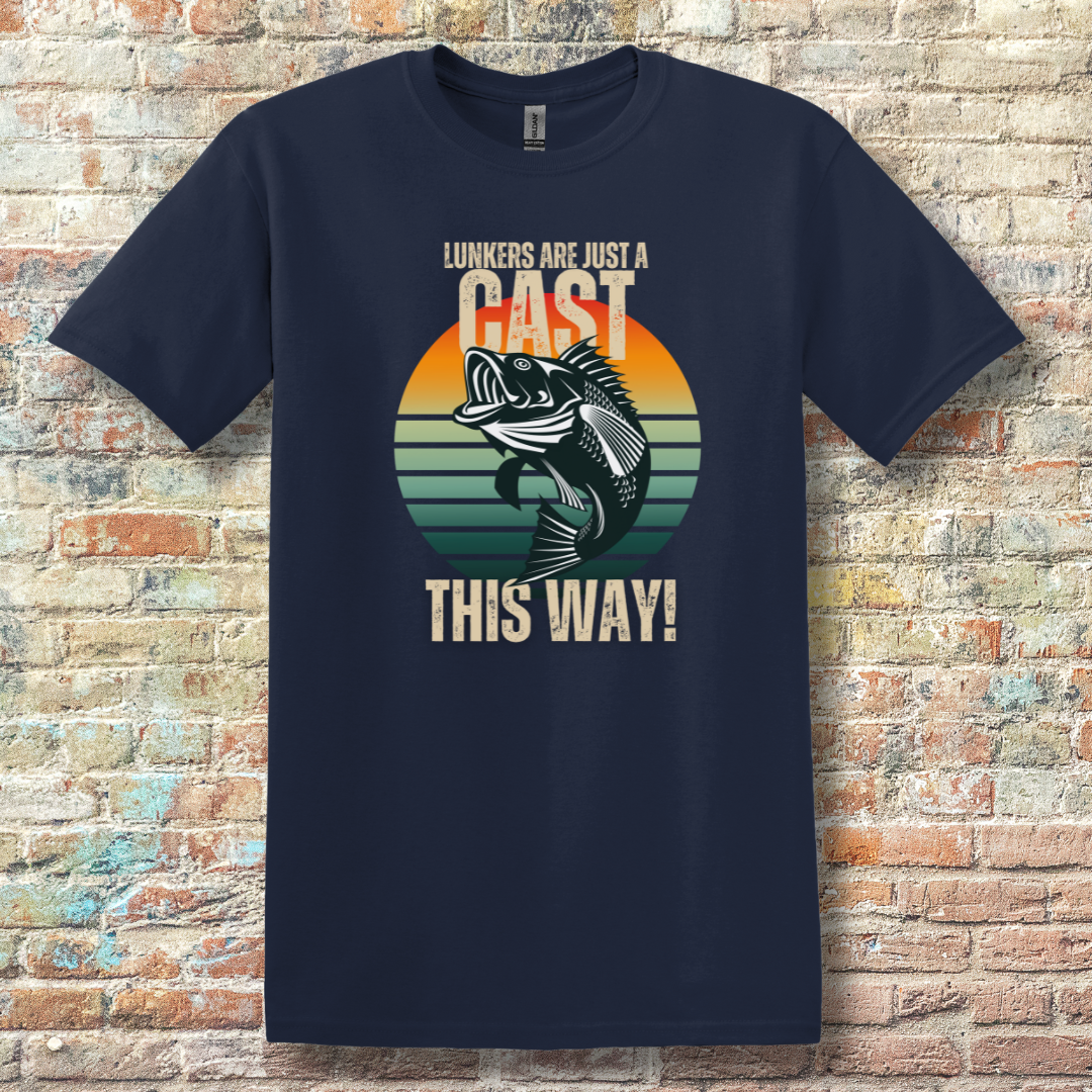 This is image of Lunkers are Just a Cast This Way T-Shirt version 4